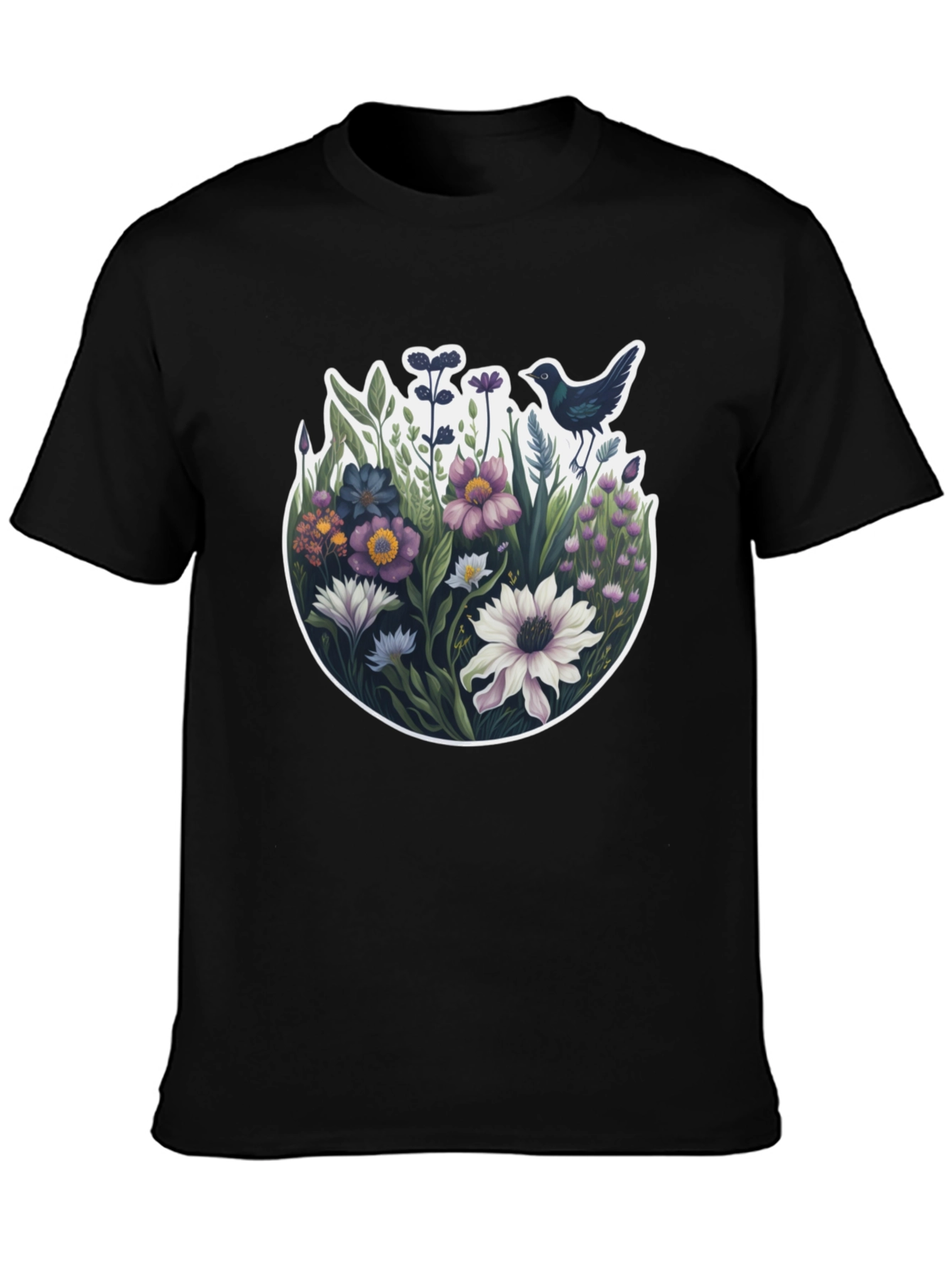 Floral Bird T-Shirt - Nature Inspired Design