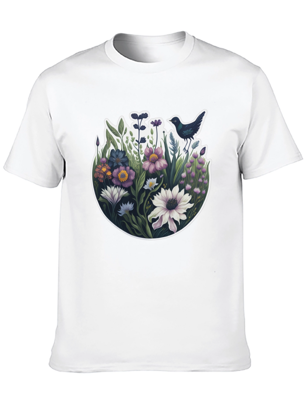 Floral Bird T-Shirt - Nature Inspired Design