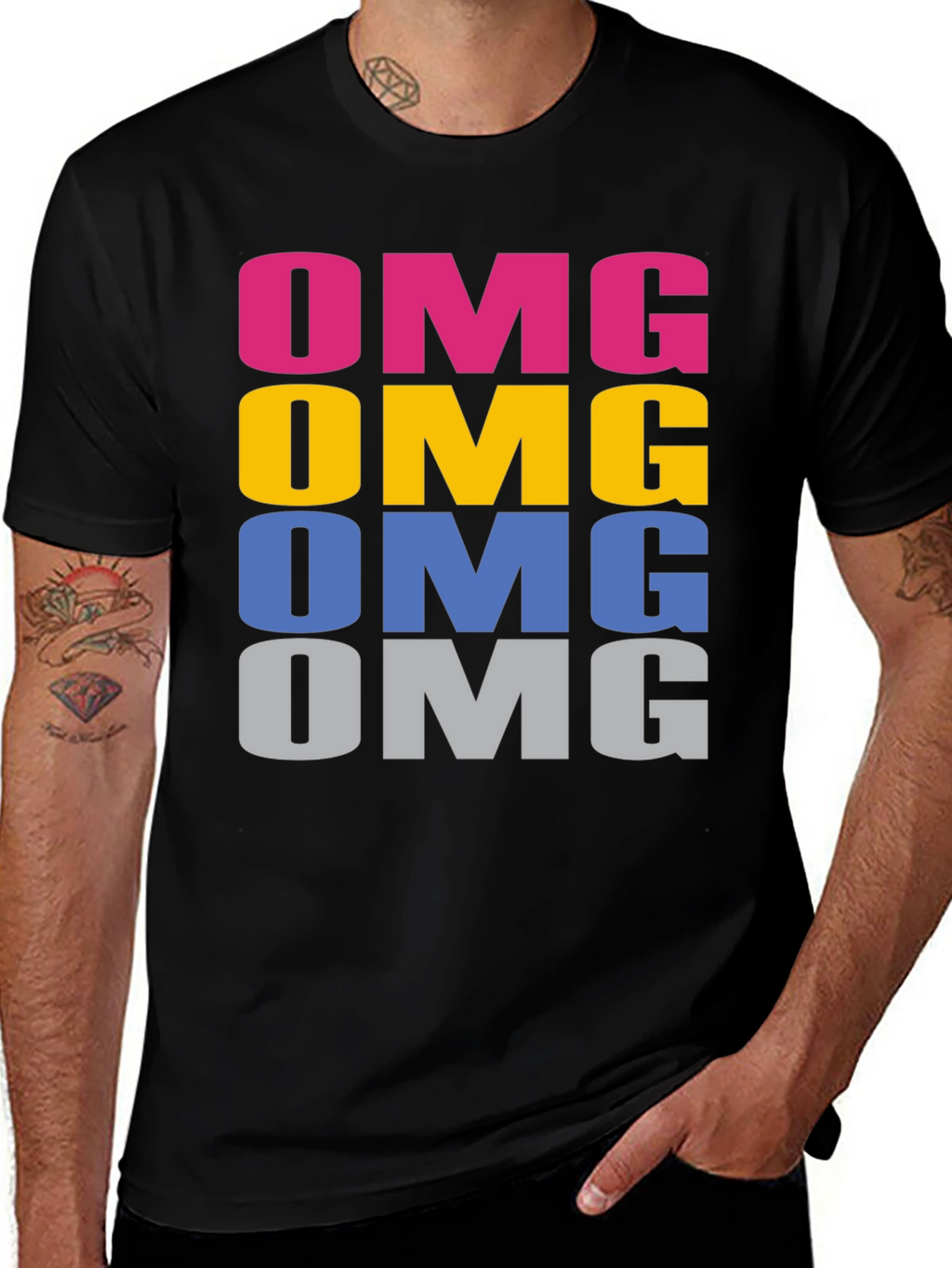 OMG Rainbow Graphic Tee - Fun Casual Cotton T-Shirt