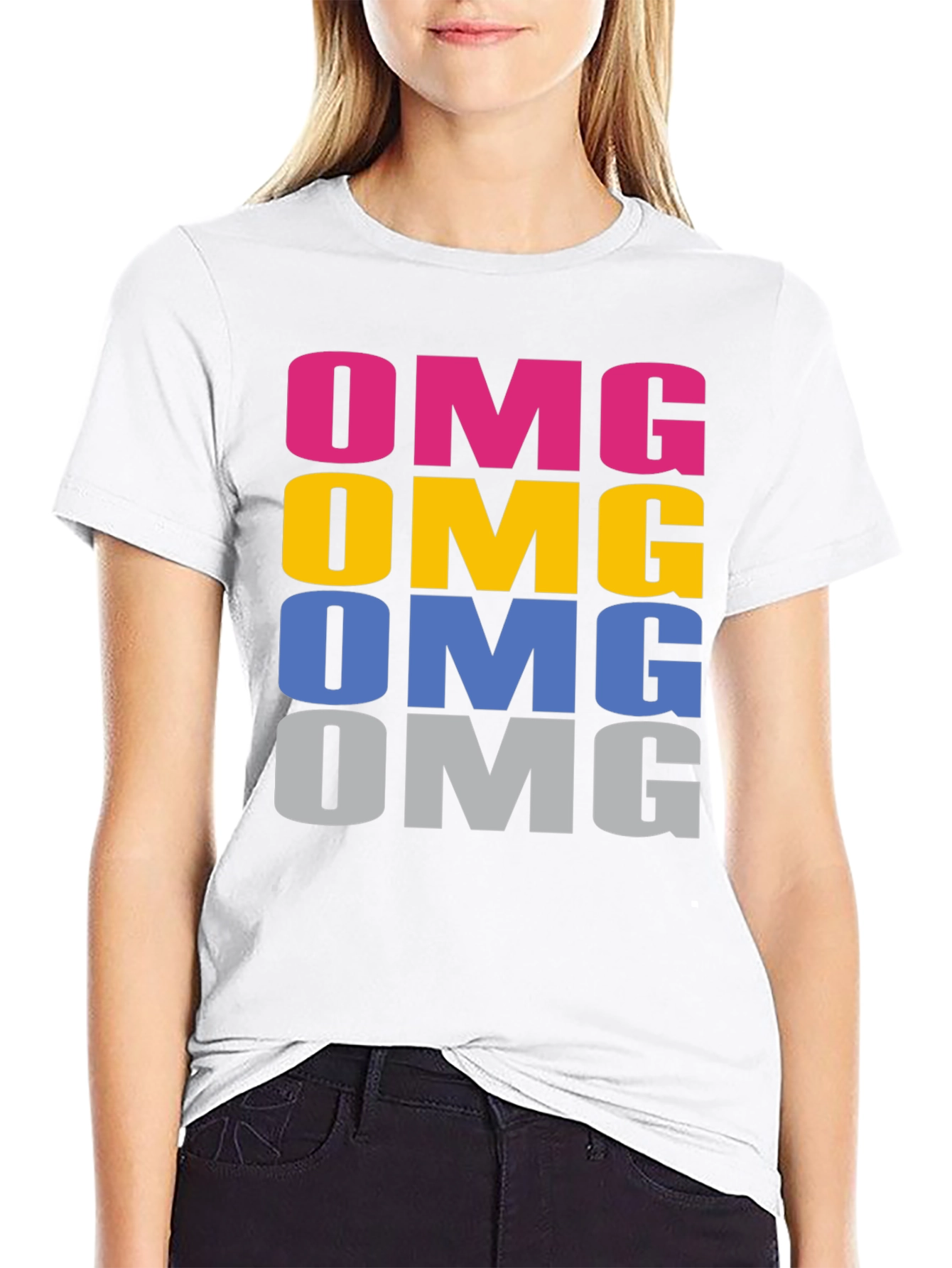 OMG Rainbow Graphic Tee - Fun Casual Cotton T-Shirt