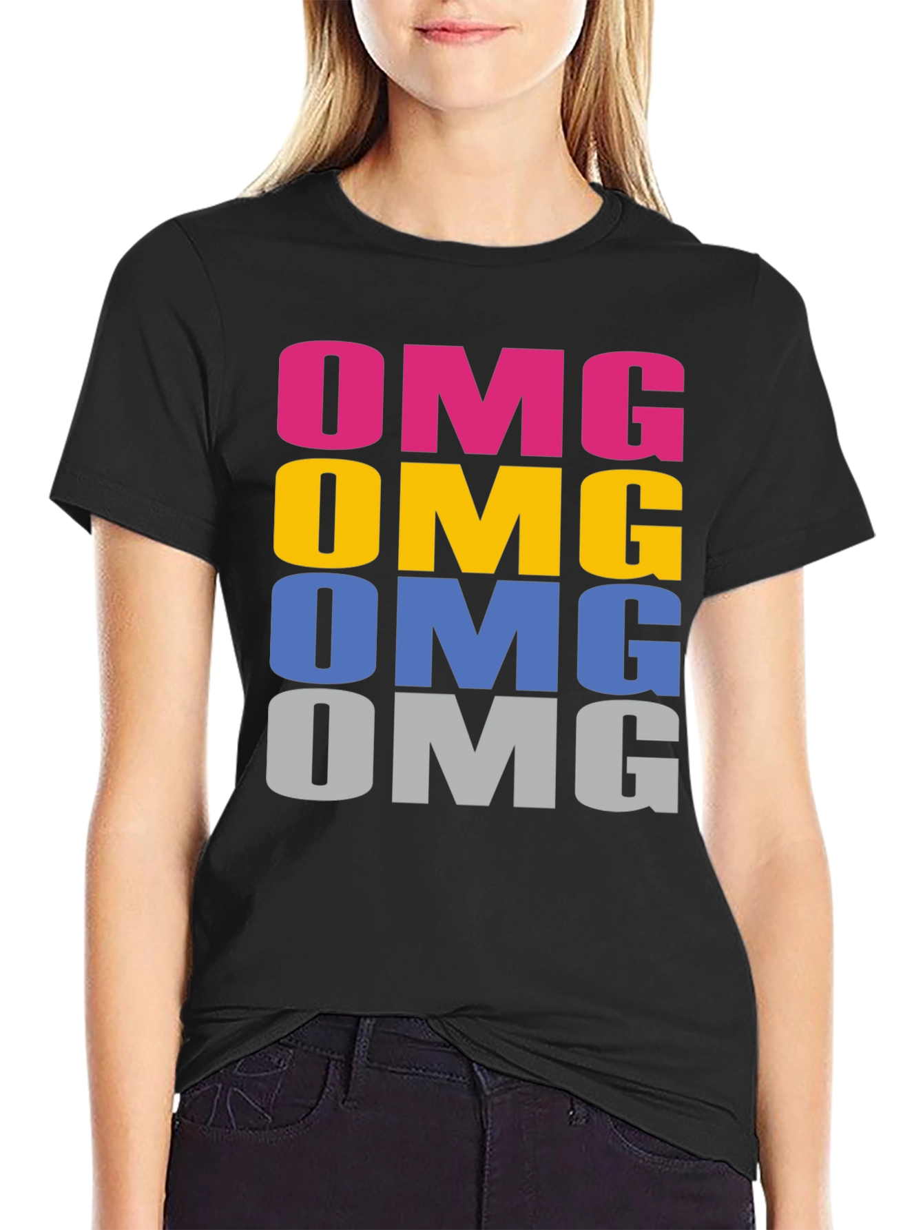 OMG Rainbow Graphic Tee - Fun Casual Cotton T-Shirt