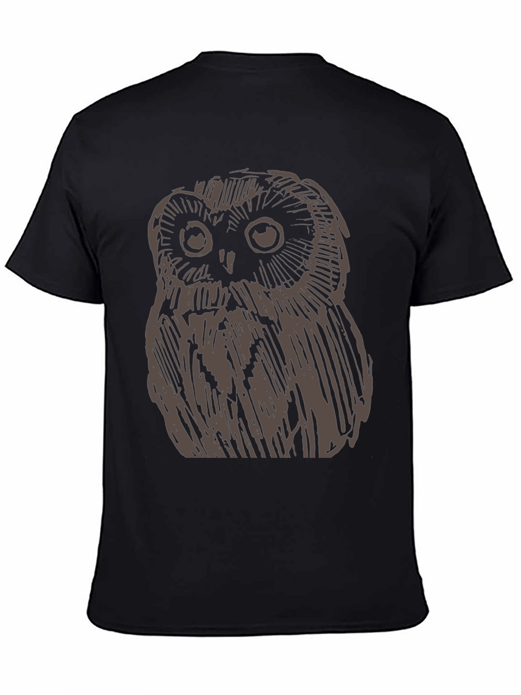 Owl Graphic Print Black Tee