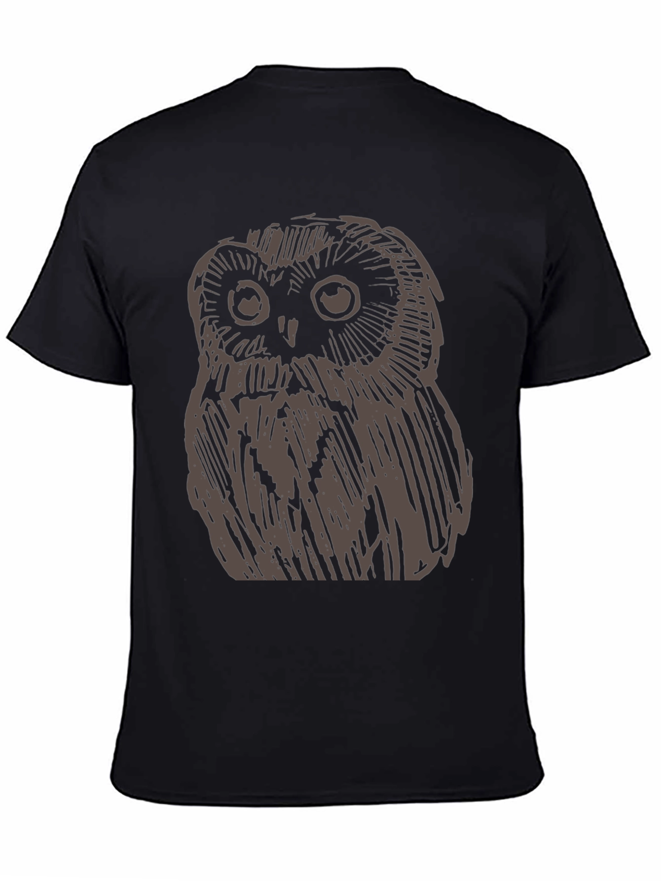 Owl Graphic Print Black Tee