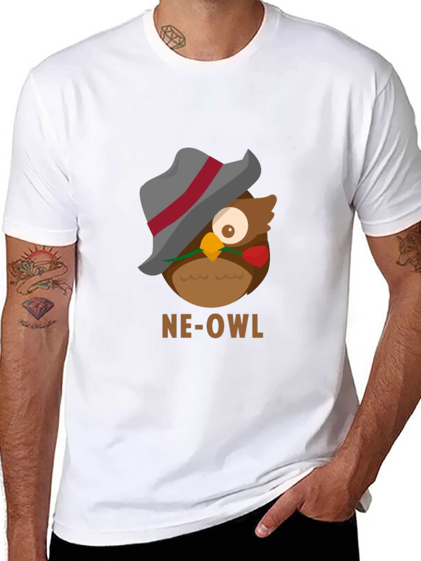 NE-OWL Graphic Tee - Stylish Owl Design