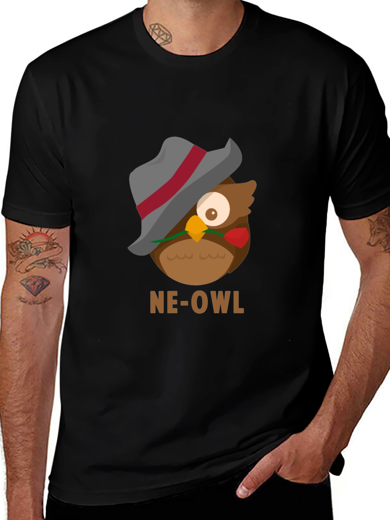 NE-OWL Graphic Tee - Stylish Owl Design