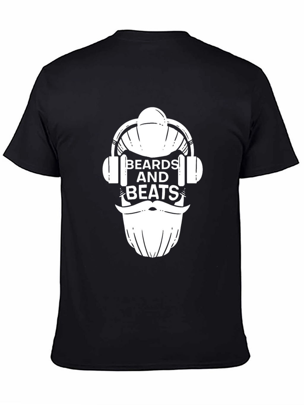 Beards and Beats Graphic Tee - Black Cotton T-Shirt