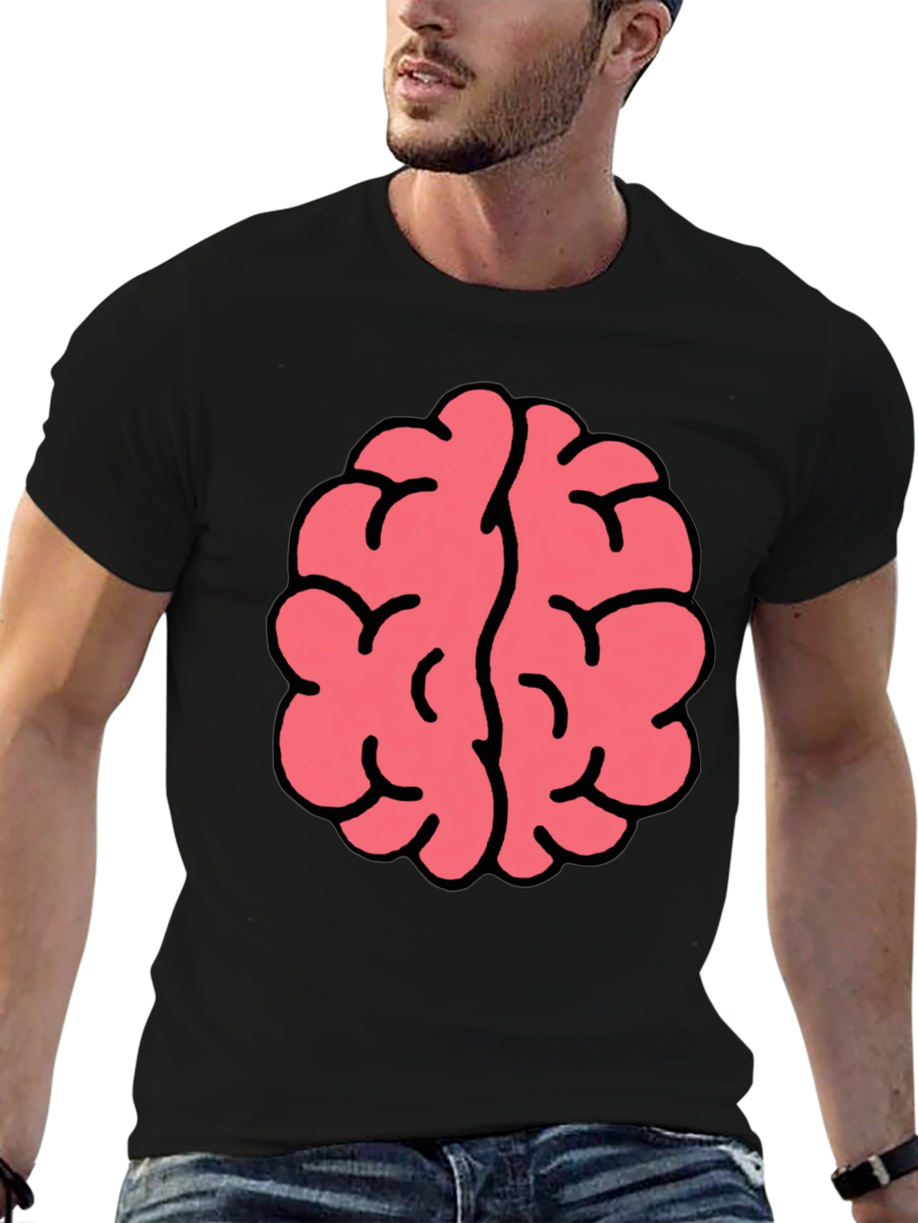 Brain Graphic Tee - Black Cotton Blend