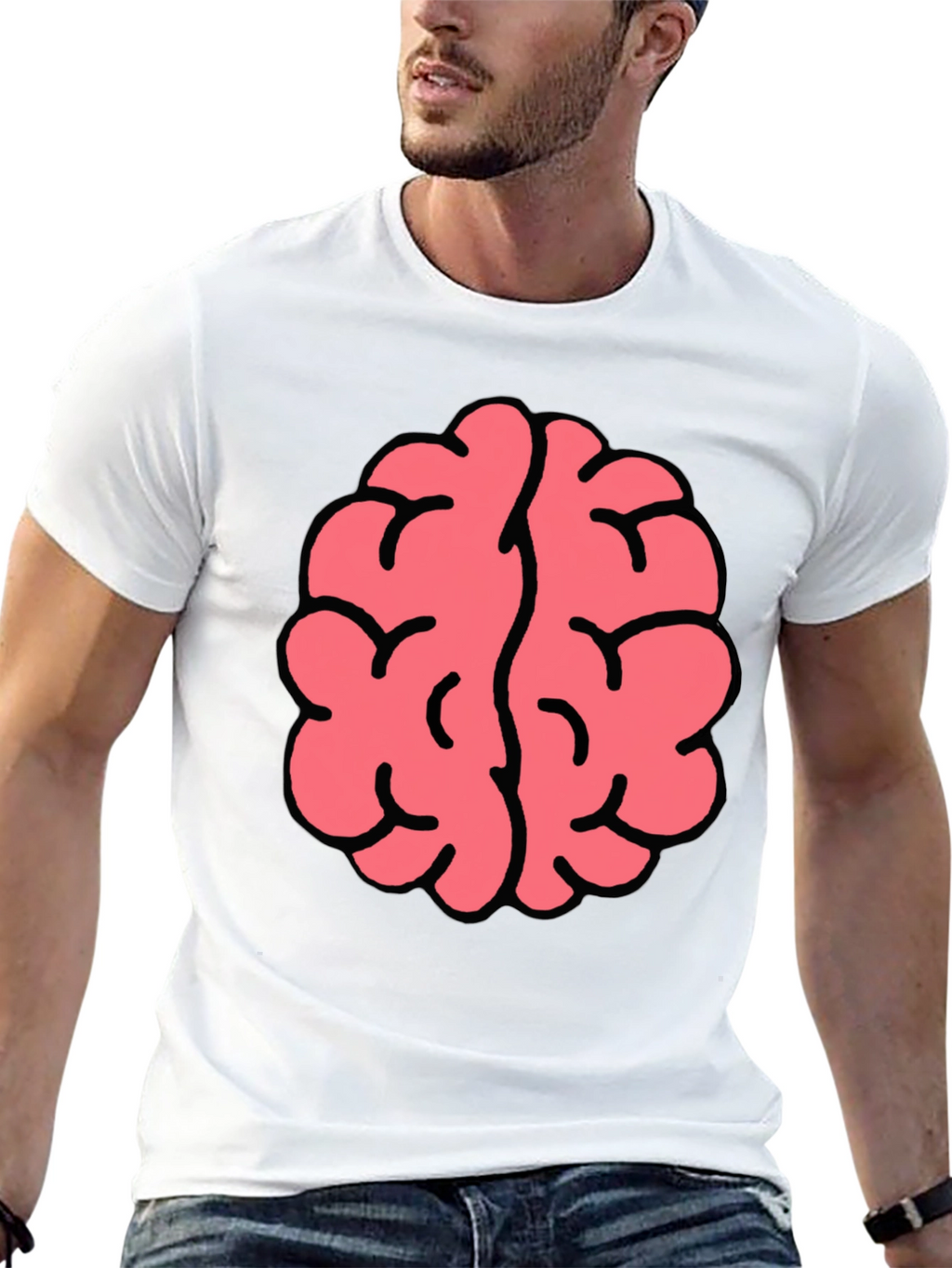 Brain Graphic Tee - Black Cotton Blend