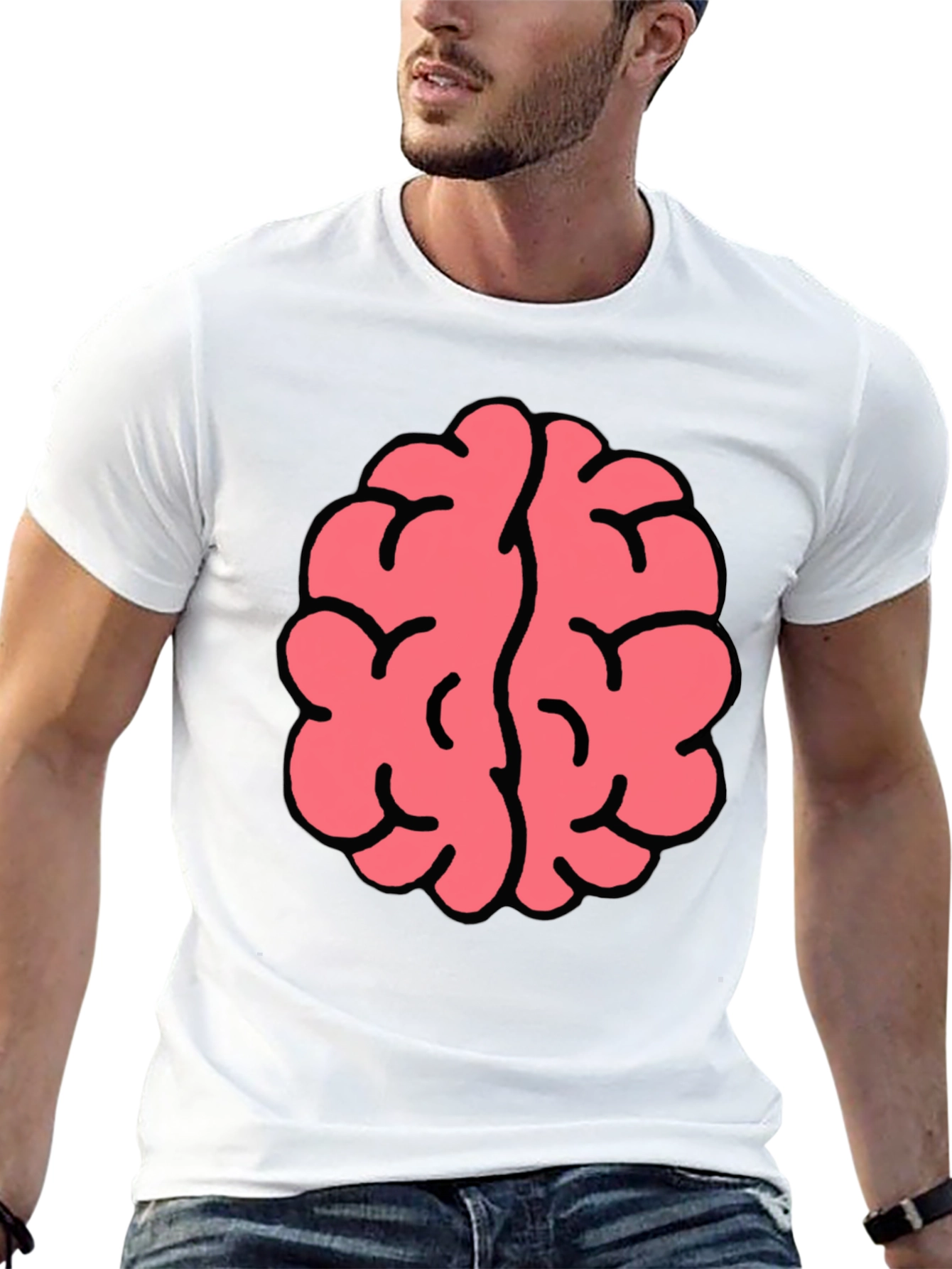 Brain Graphic Tee - Black Cotton Blend