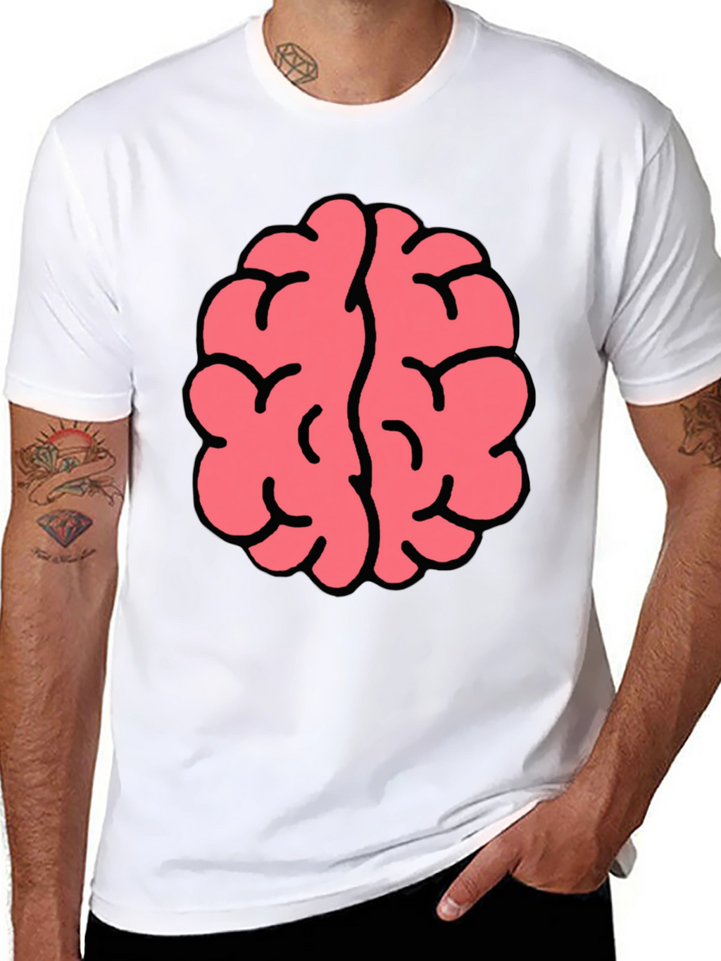 Brain Graphic Tee - Black Cotton Blend