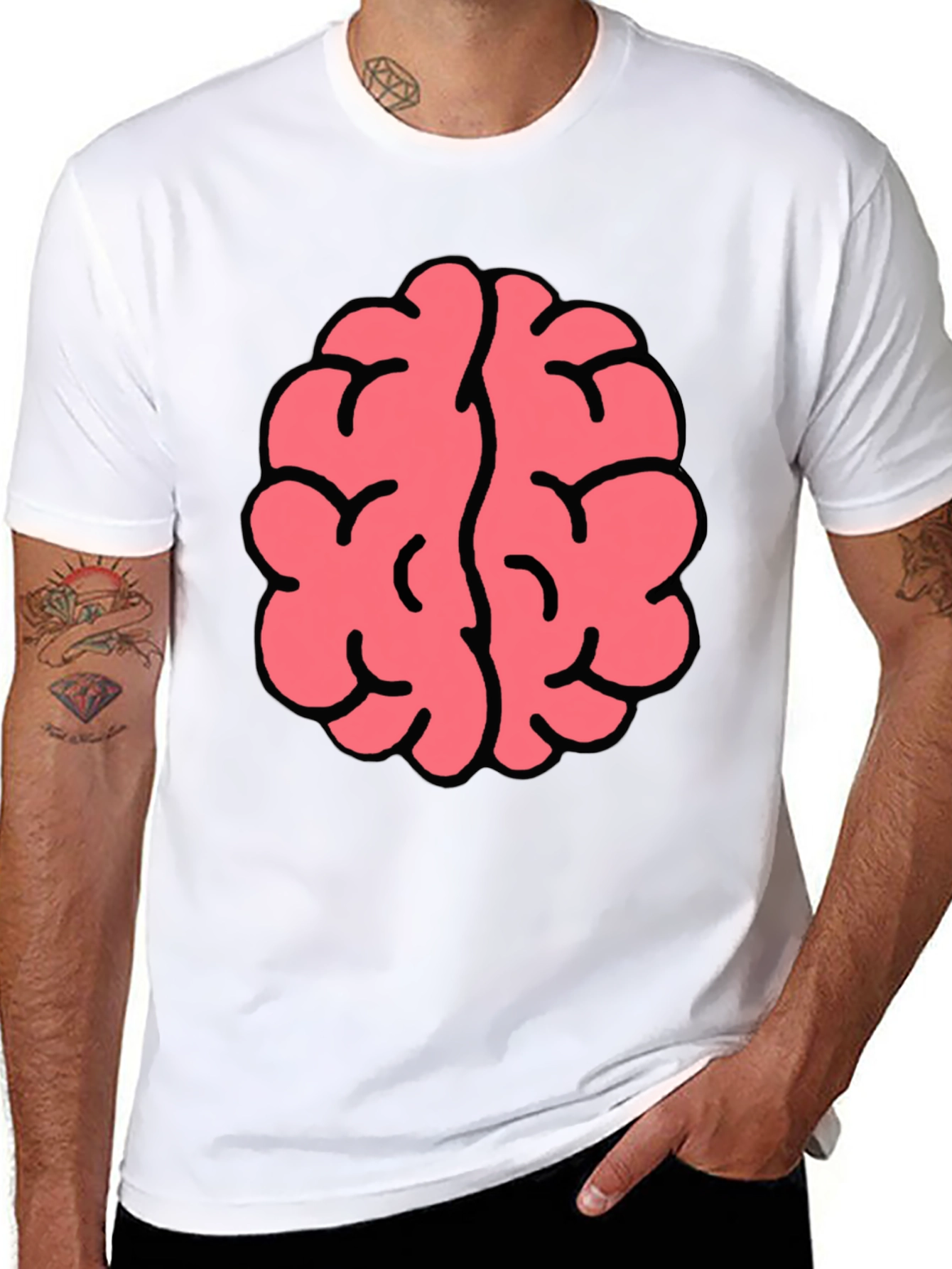 Brain Graphic Tee - Black Cotton Blend
