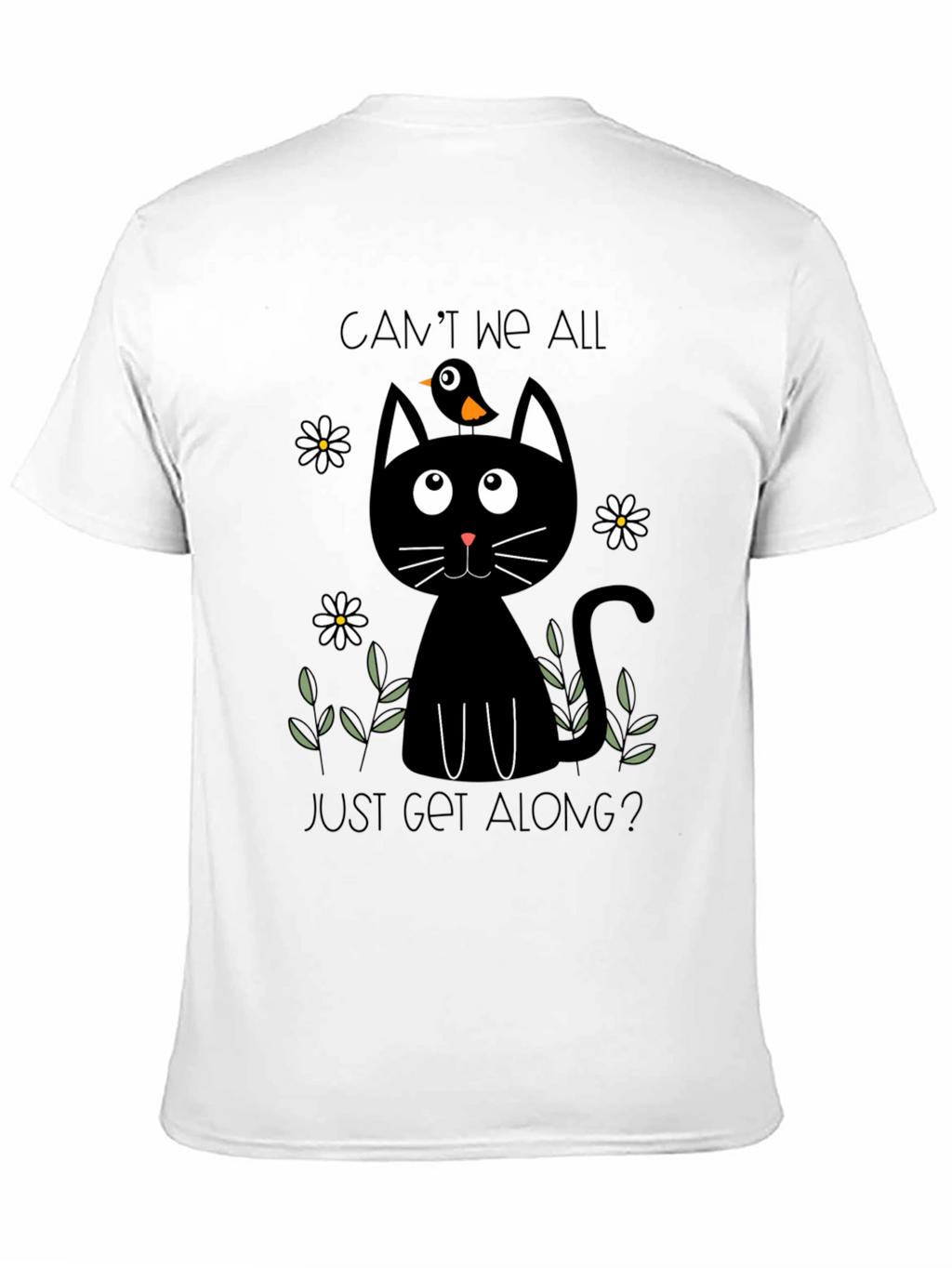 Cant We All Just Get Along? Black Cat T-Shirt