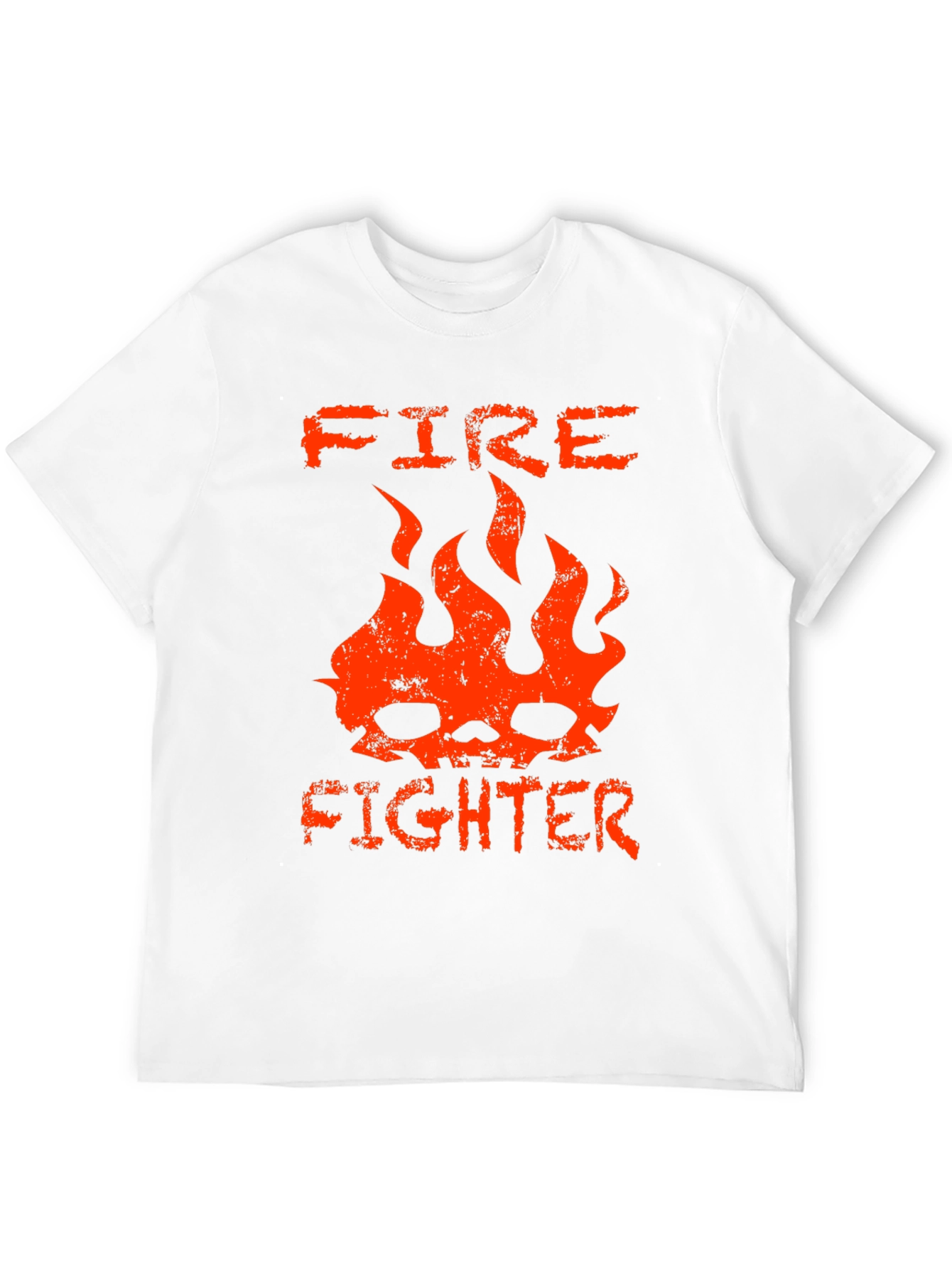 Firefighter Skull Graphic Tee - Bold & Edgy Design