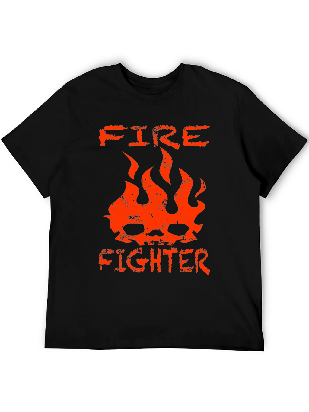 Firefighter Skull Graphic Tee - Bold & Edgy Design