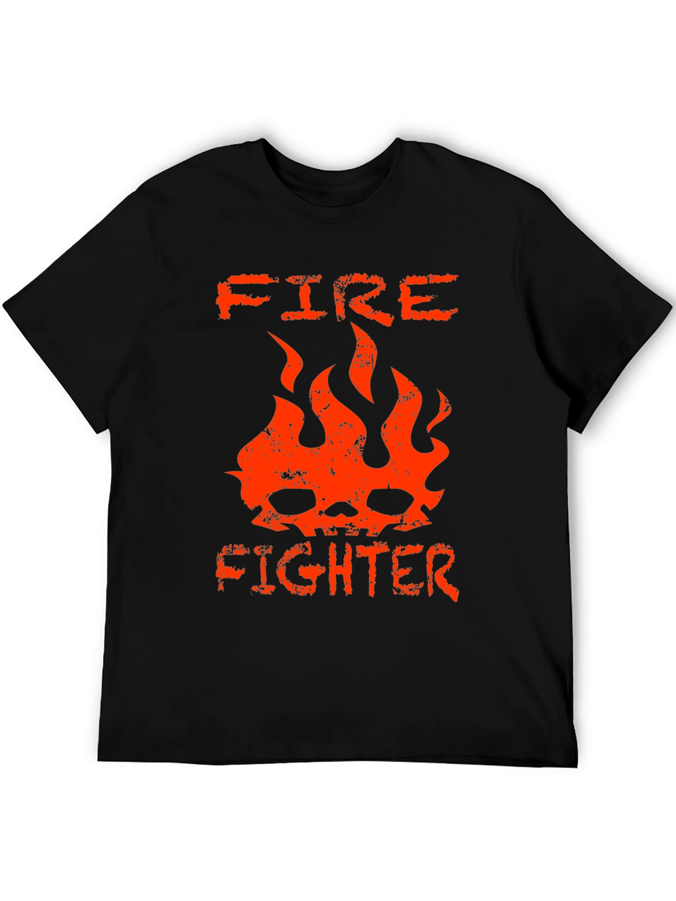 Firefighter Skull Graphic Tee - Bold & Edgy Design