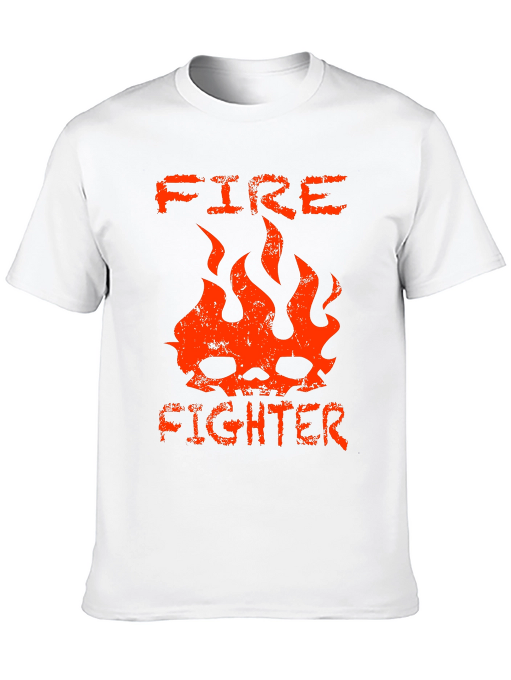 Firefighter Skull Graphic Tee - Bold & Edgy Design