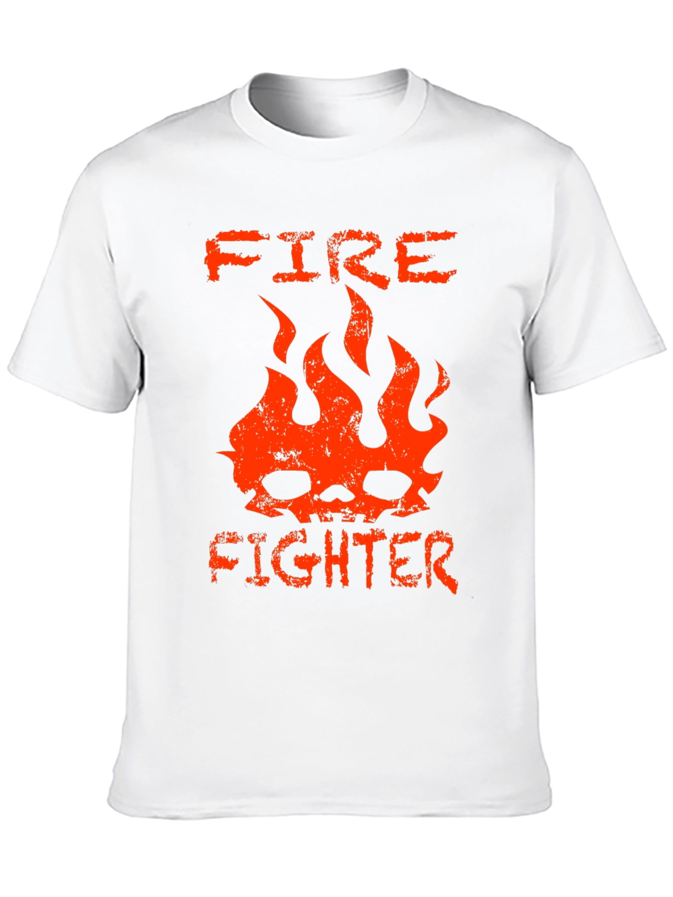 Firefighter Skull Graphic Tee - Bold & Edgy Design