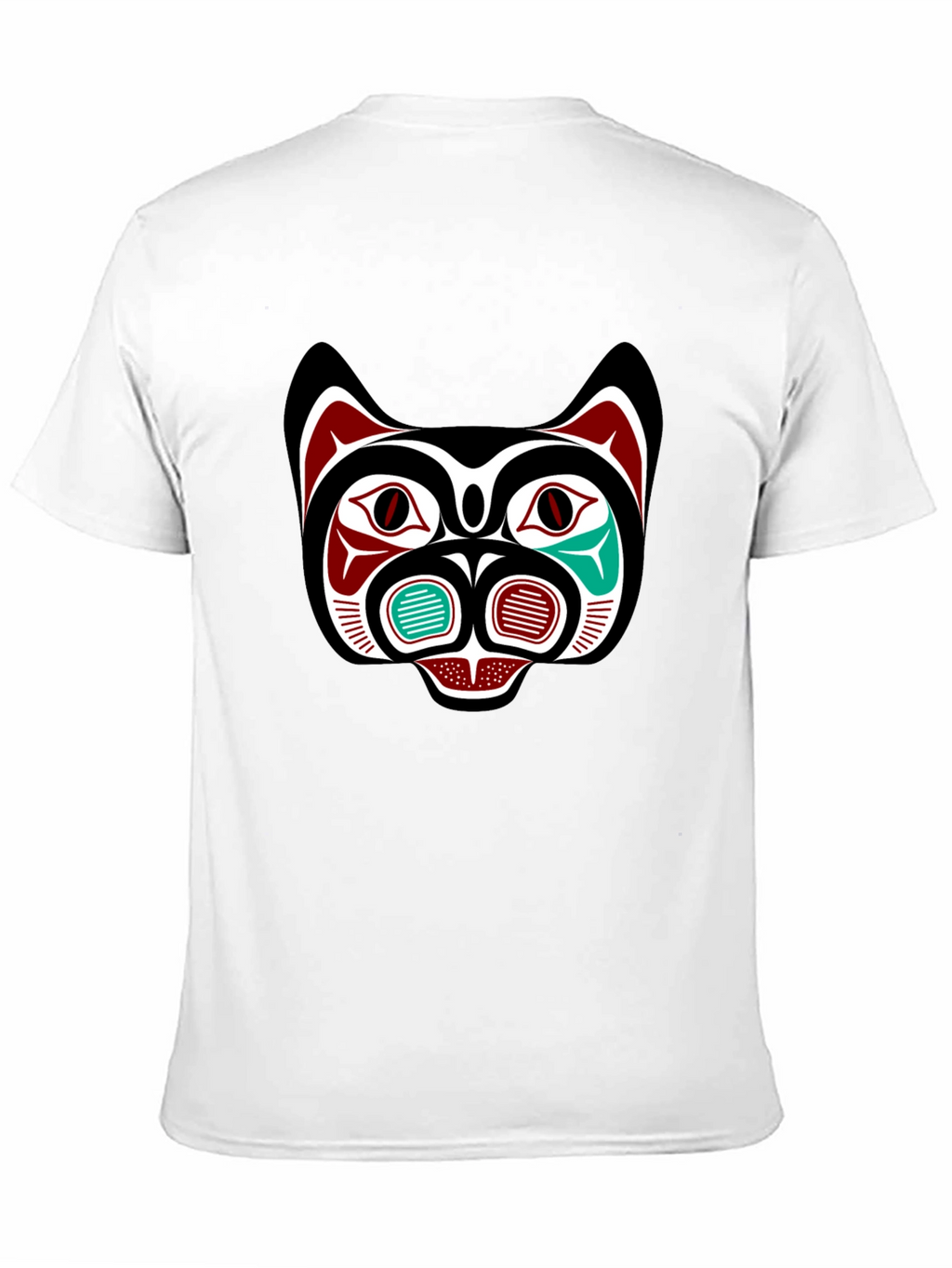 Tribal Bear Face Graphic Tee - Black