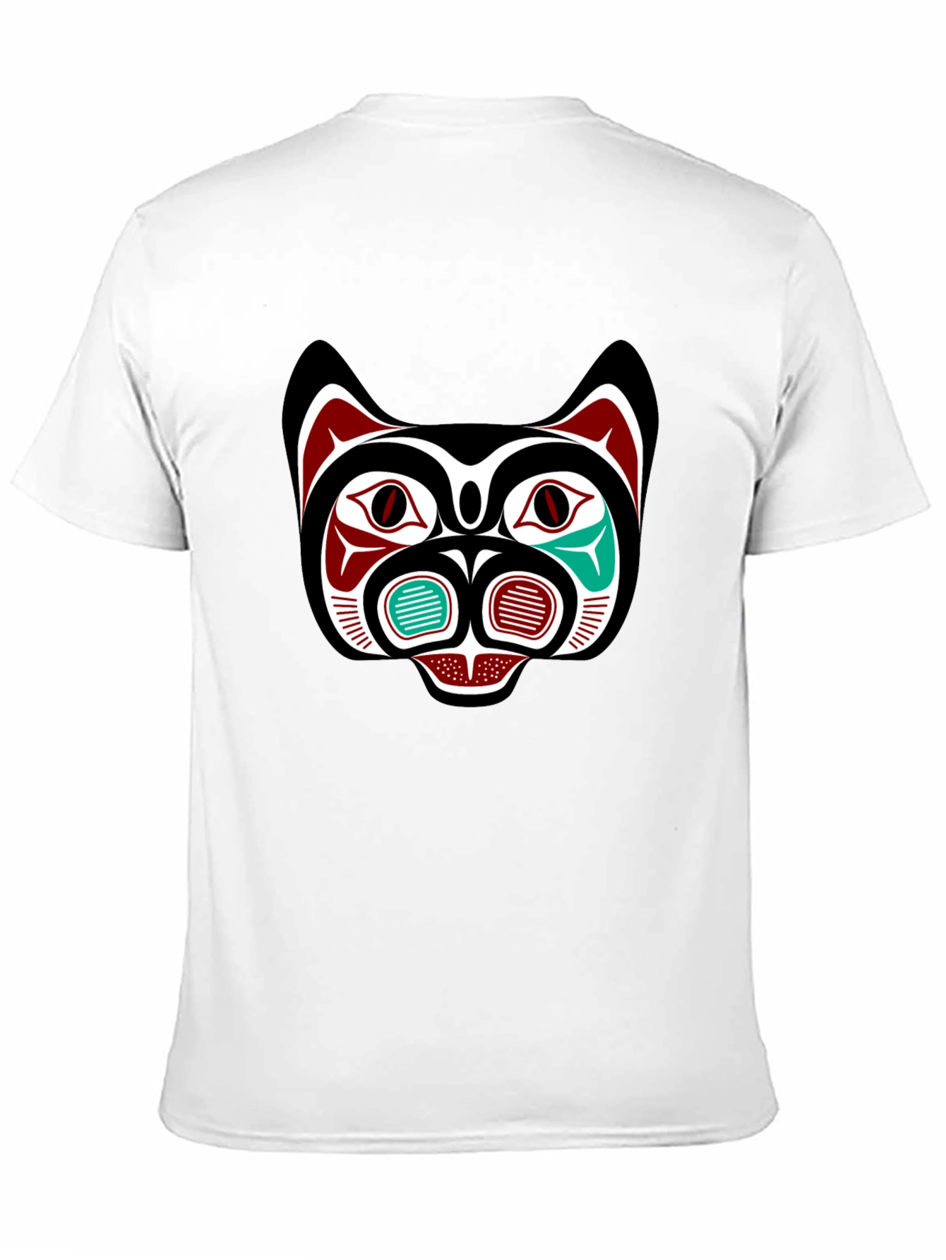 Tribal Bear Face Graphic Tee - Black