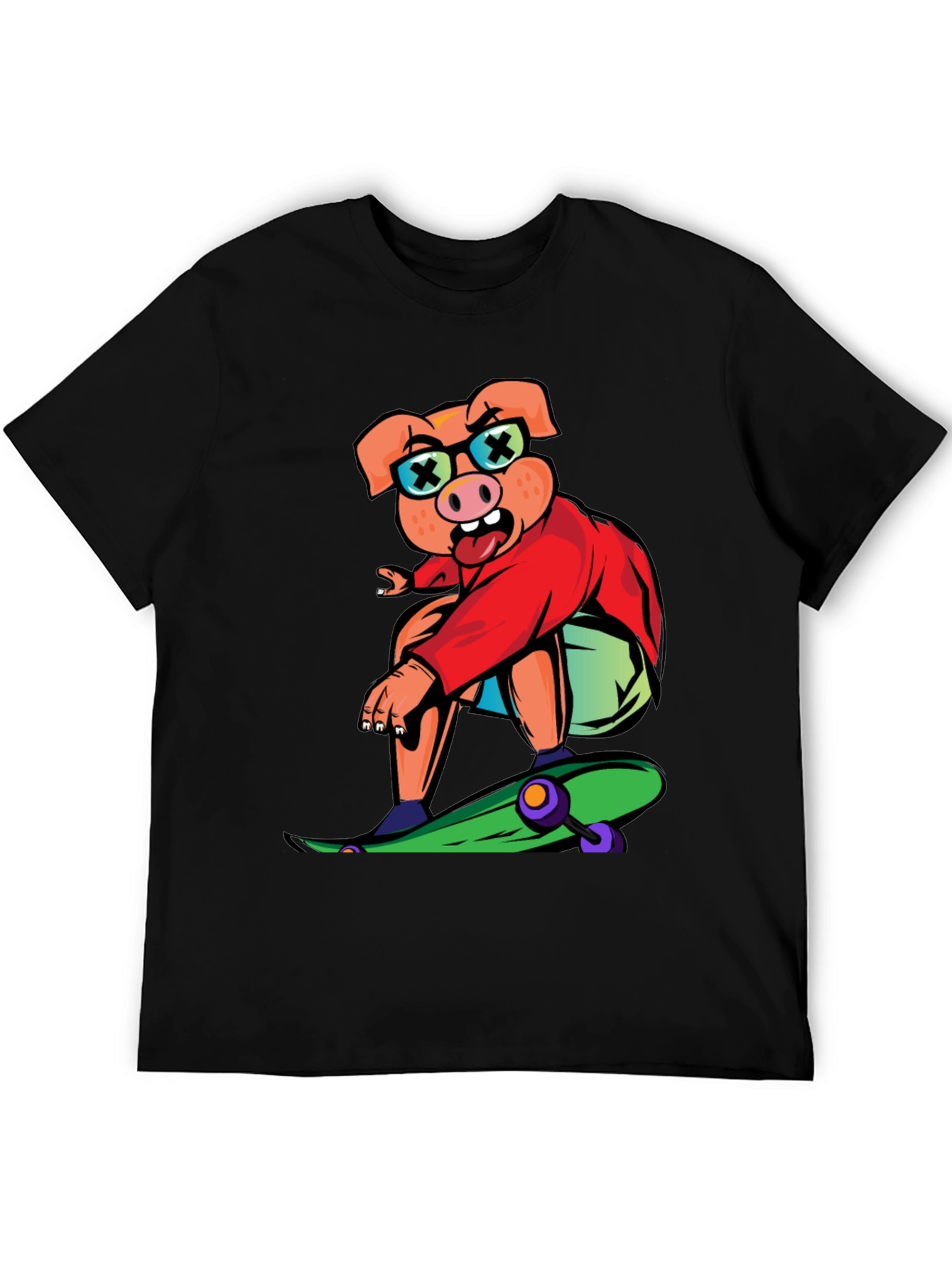 Skateboarding Pig Graphic Tee