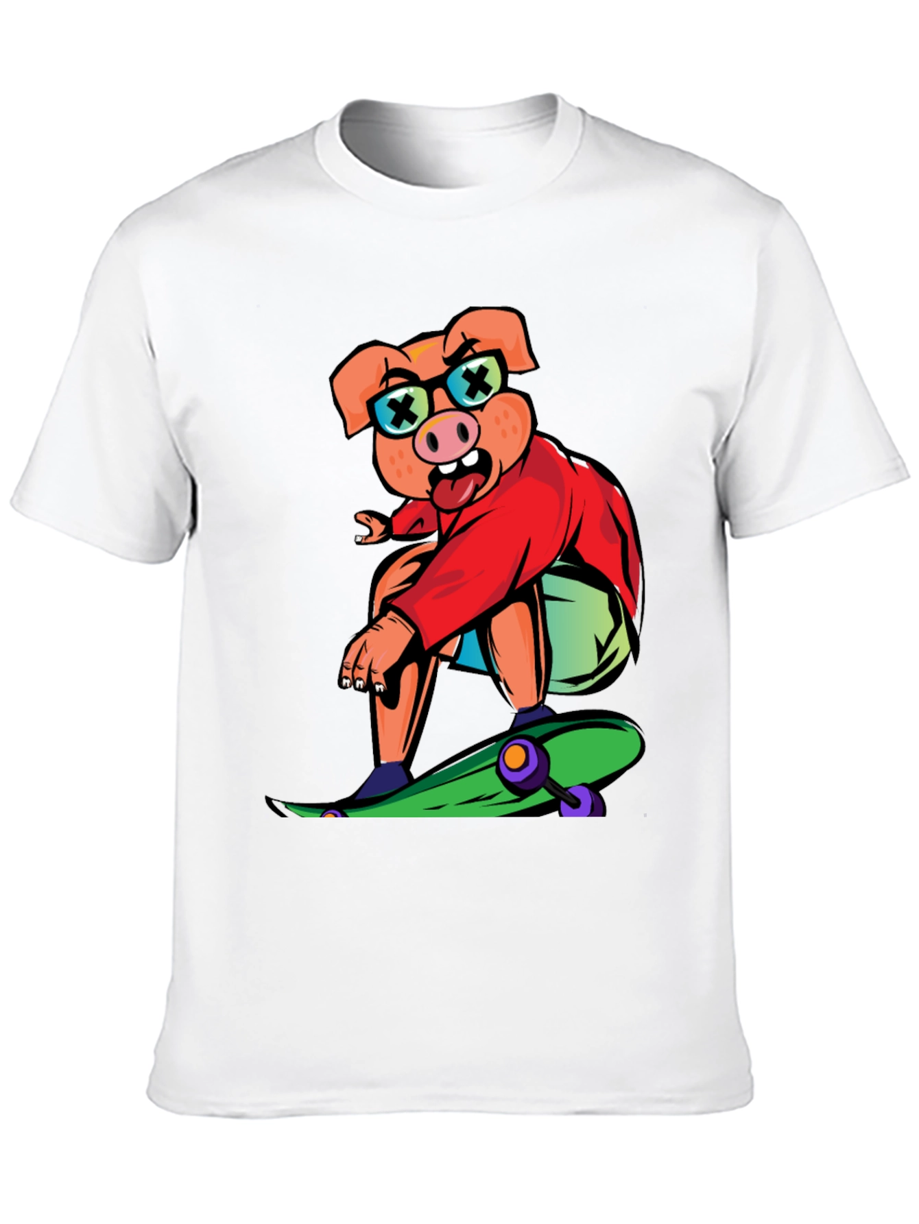 Skateboarding Pig Graphic Tee