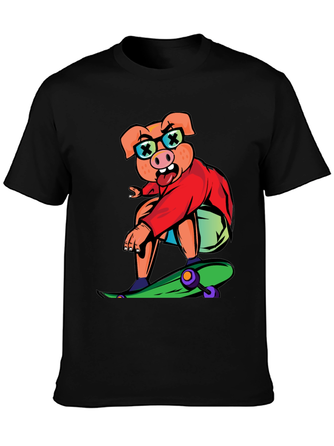 Skateboarding Pig Graphic Tee