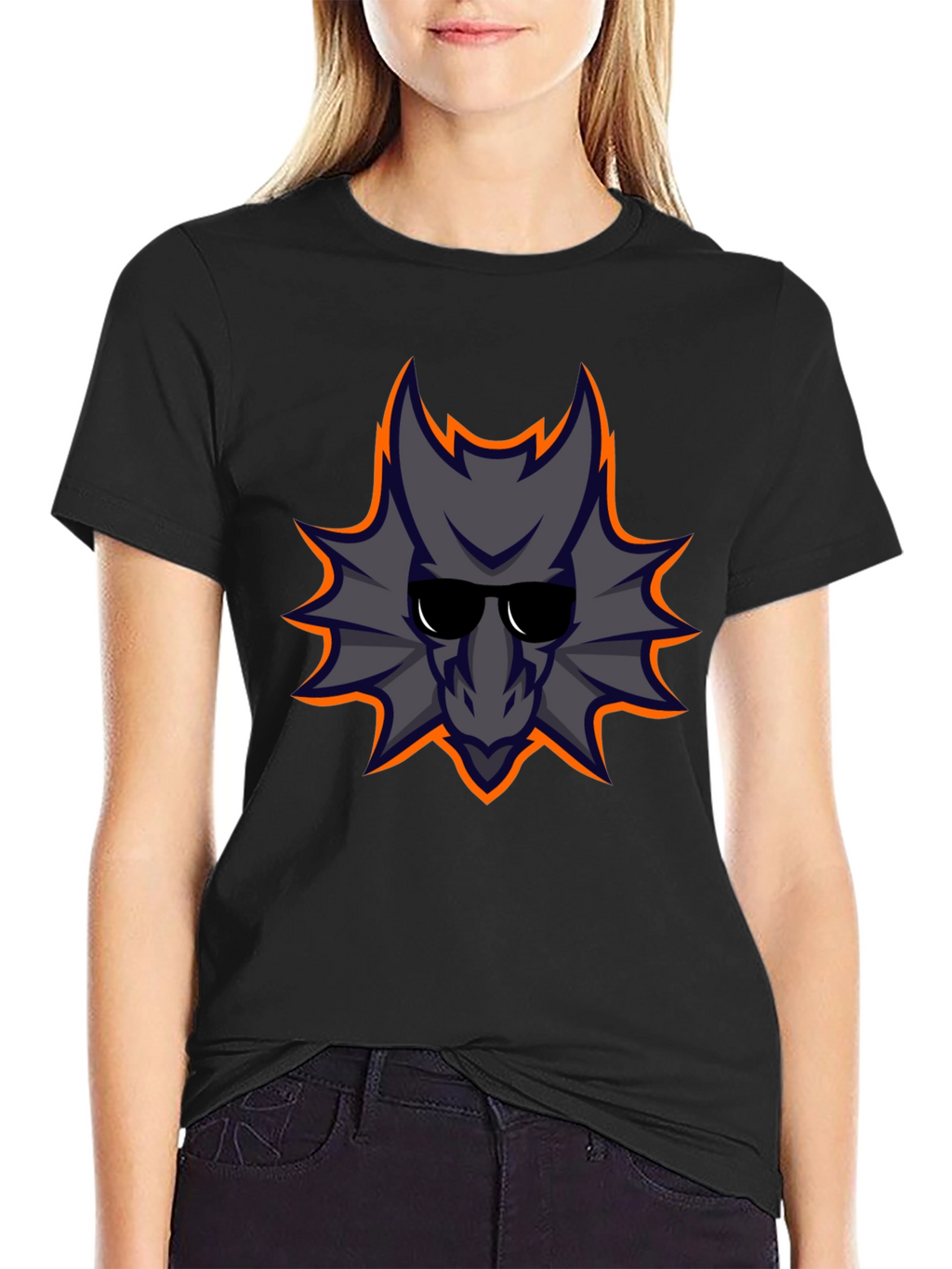 Cool Dragon Graphic Tee - Black Cotton Casual Shirt