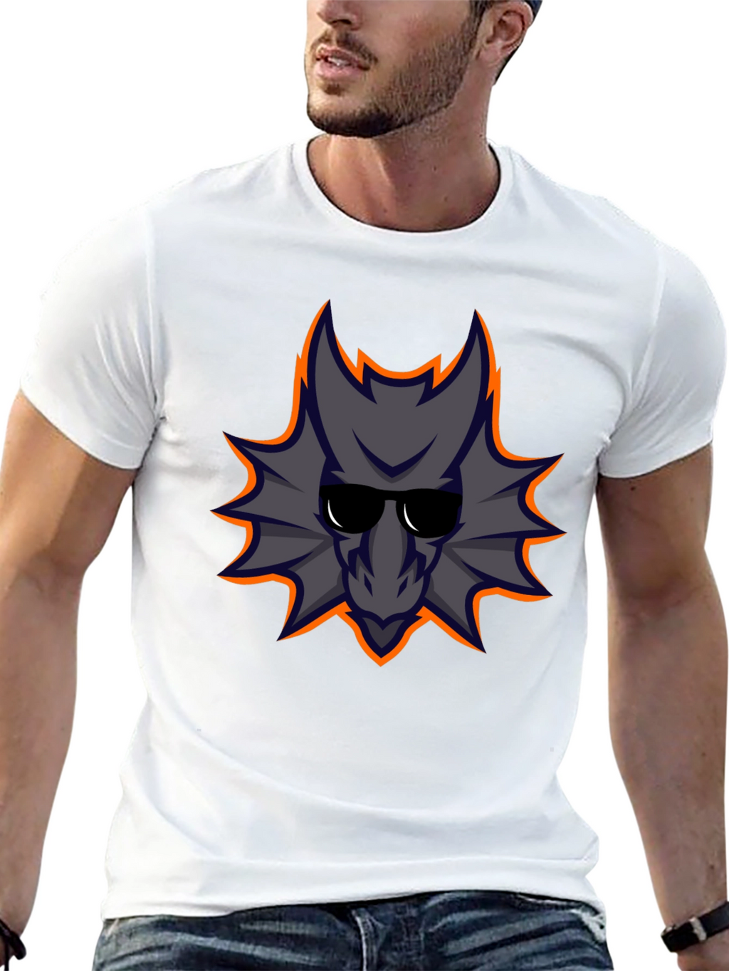 Cool Dragon Graphic Tee - Black Cotton Casual Shirt