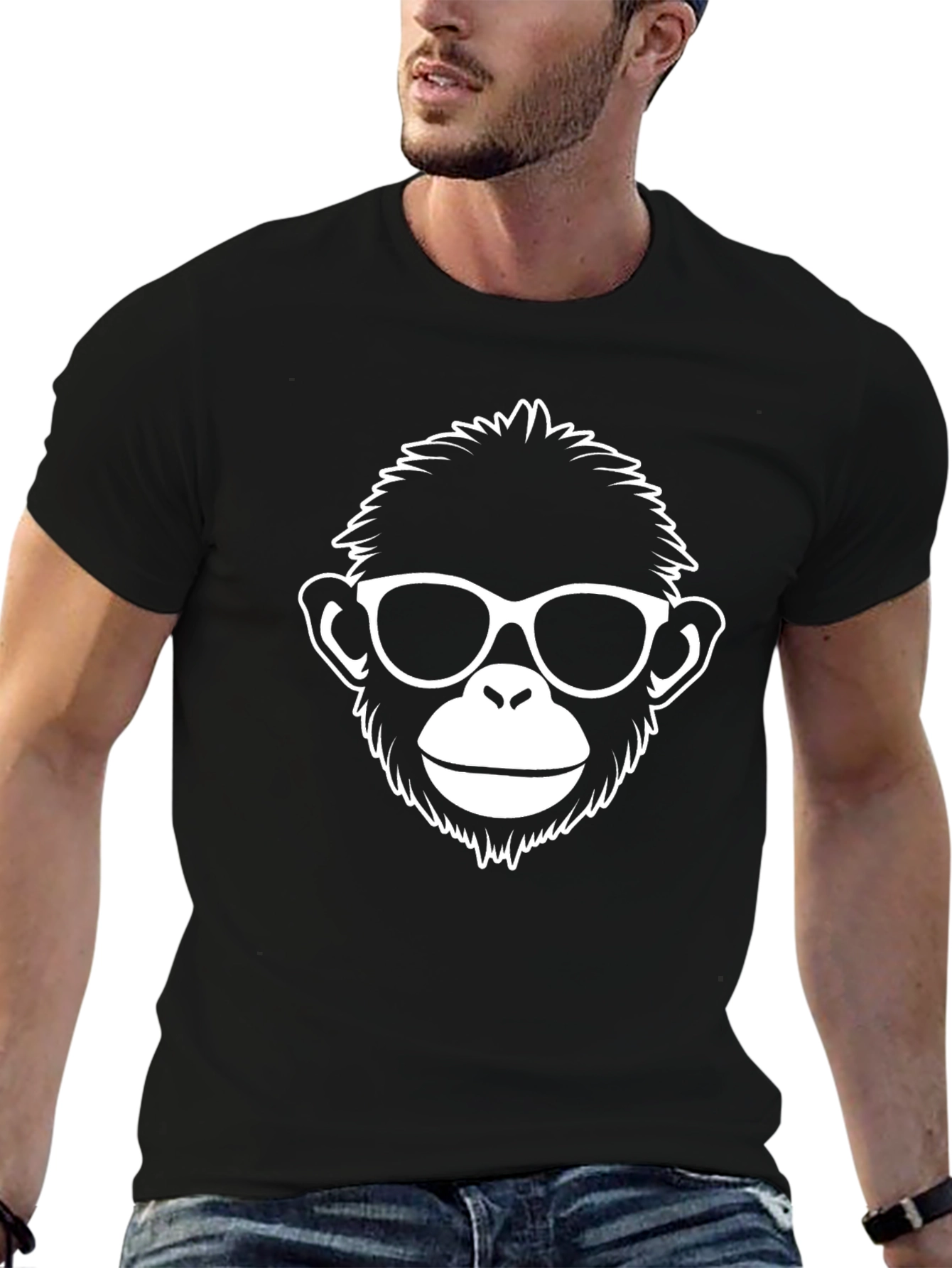 Cool Monkey Face T-Shirt - Graphic Tee