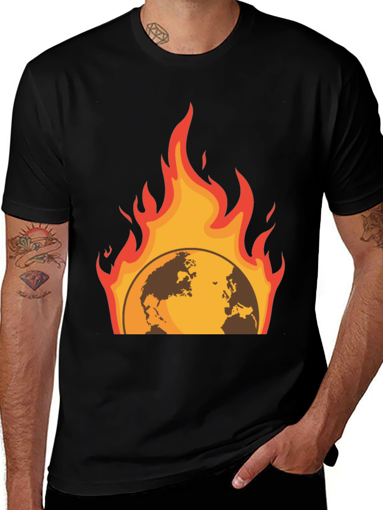 Global Warming Graphic Tee - Black Short Sleeve
