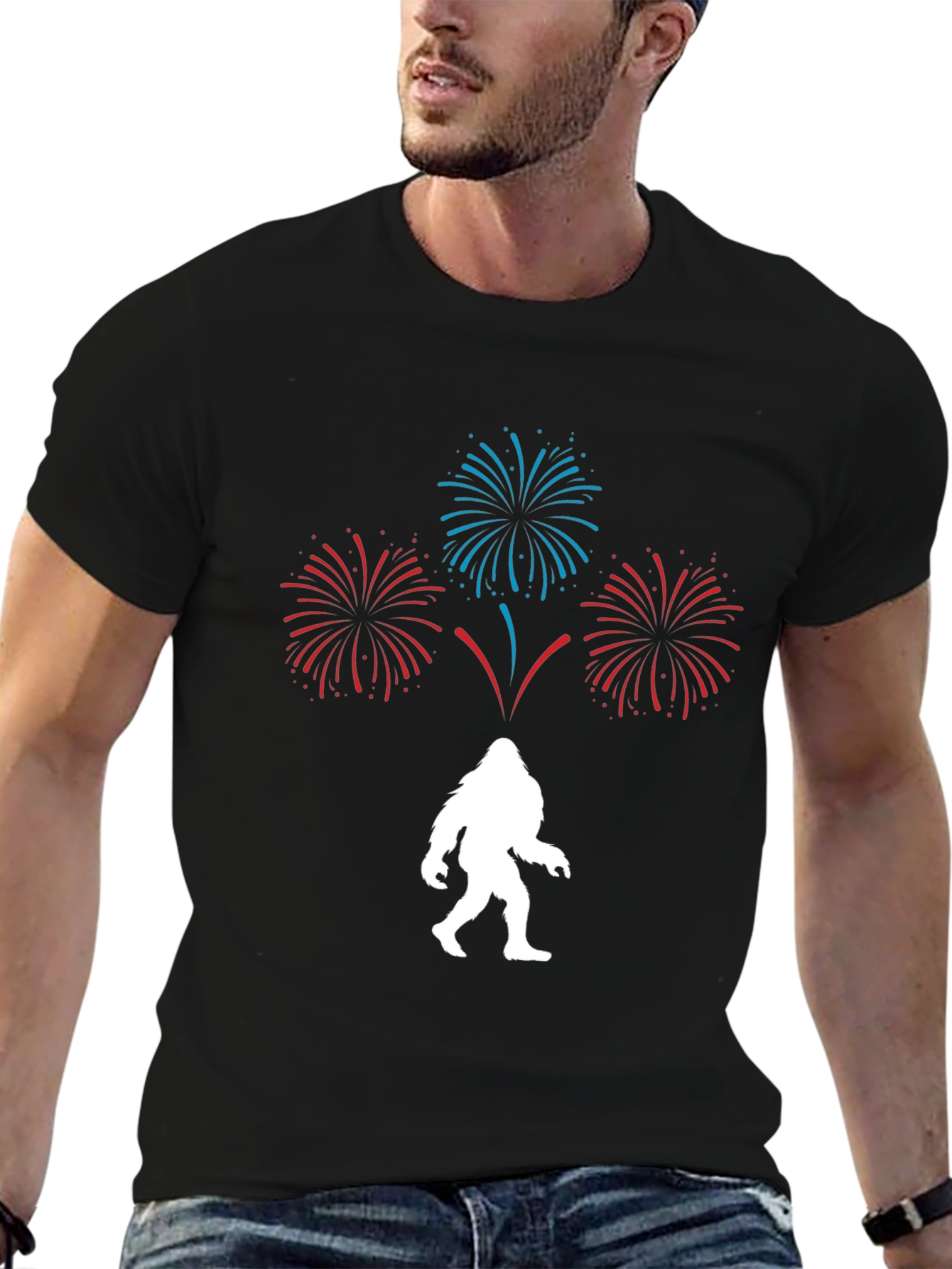 Bigfoot Fireworks Graphic Tee - Celebrate in Style!