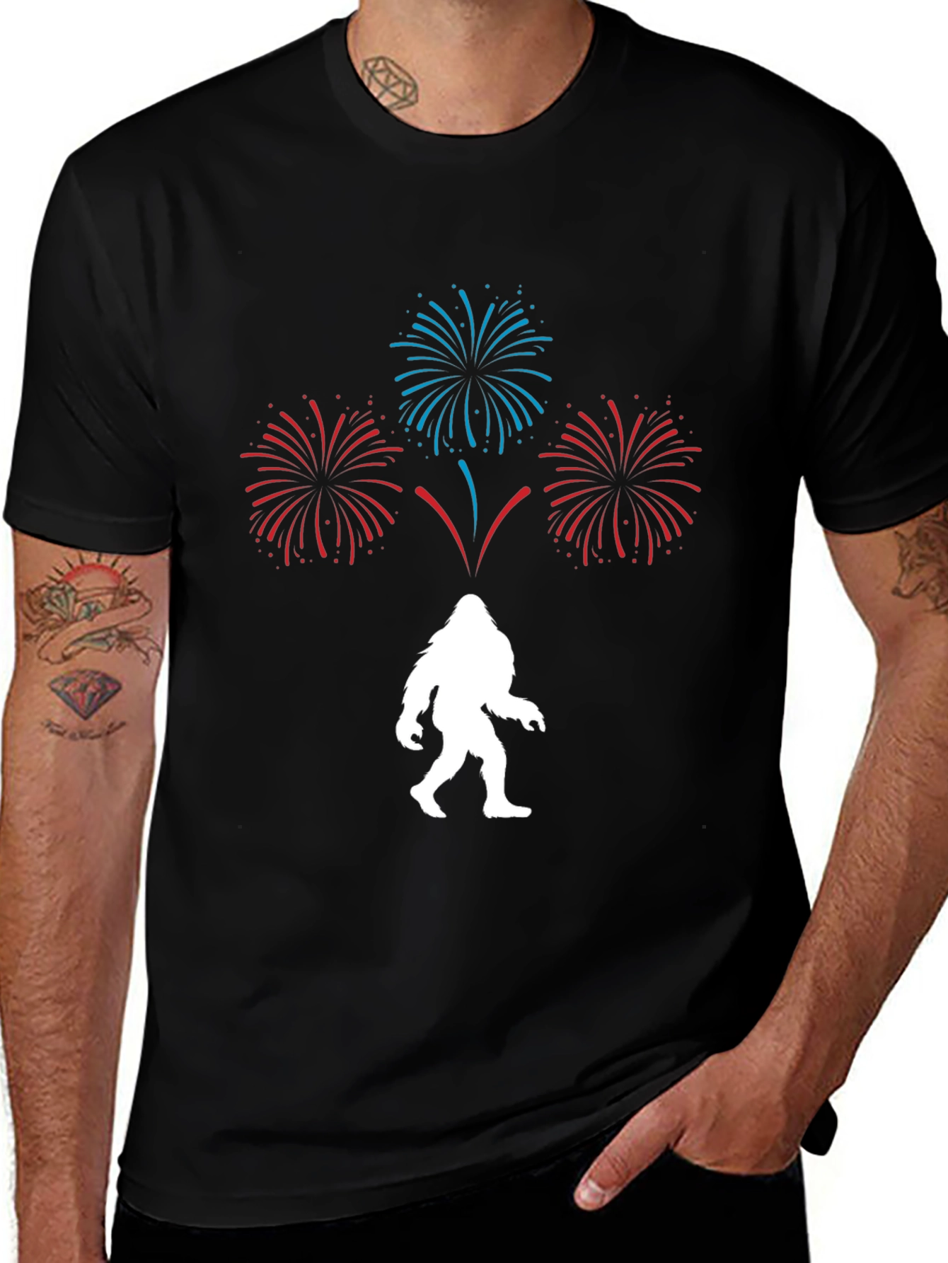 Bigfoot Fireworks Graphic Tee - Celebrate in Style!