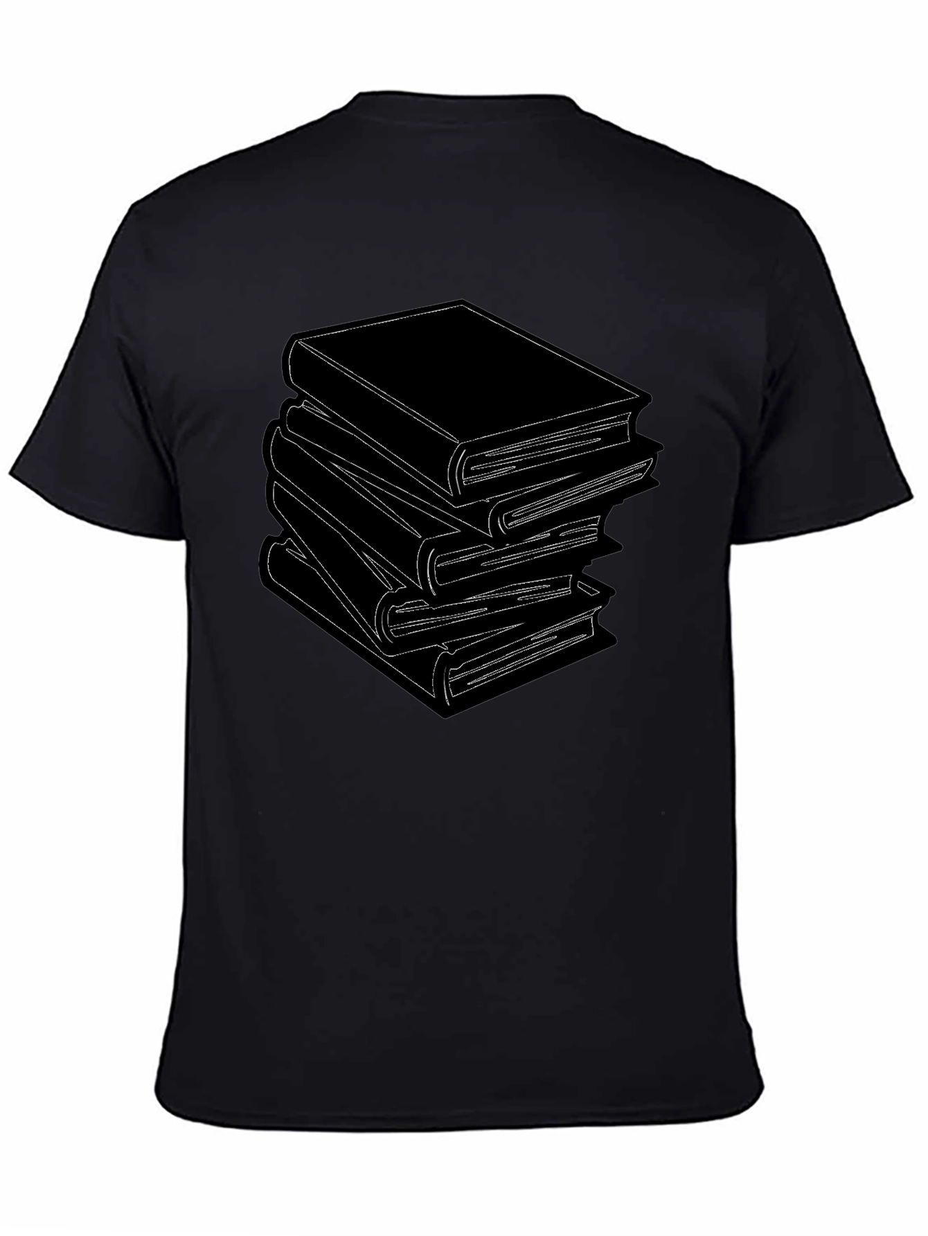 Stacked Books Graphic Tee - Literary Style T-Shirt