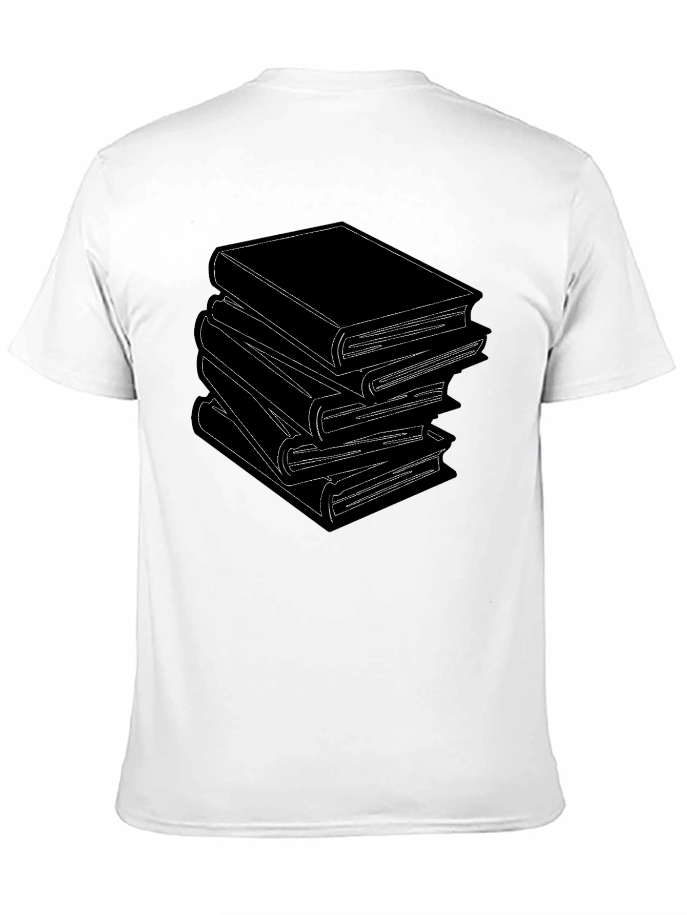 Stacked Books Graphic Tee - Literary Style T-Shirt