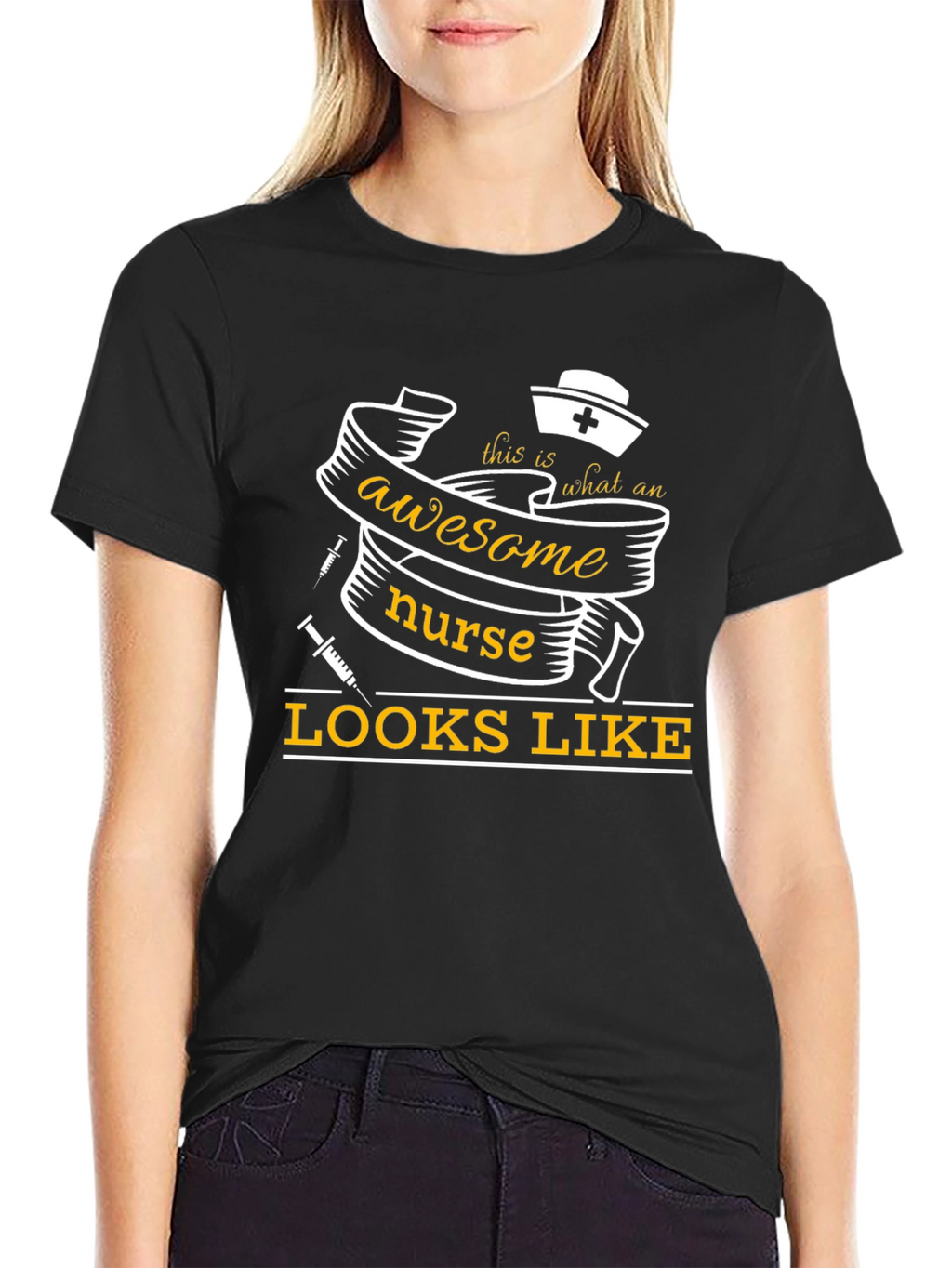 Awesome Nurse T-Shirt - Black Graphic Tee