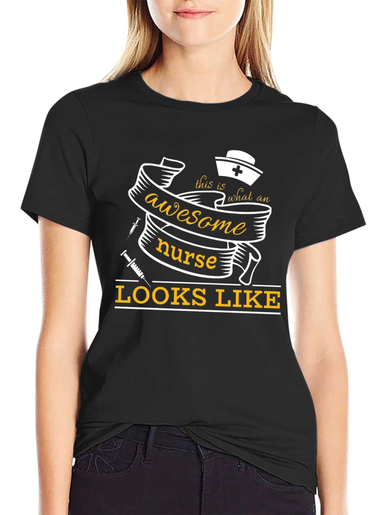 Awesome Nurse T-Shirt - Black Graphic Tee