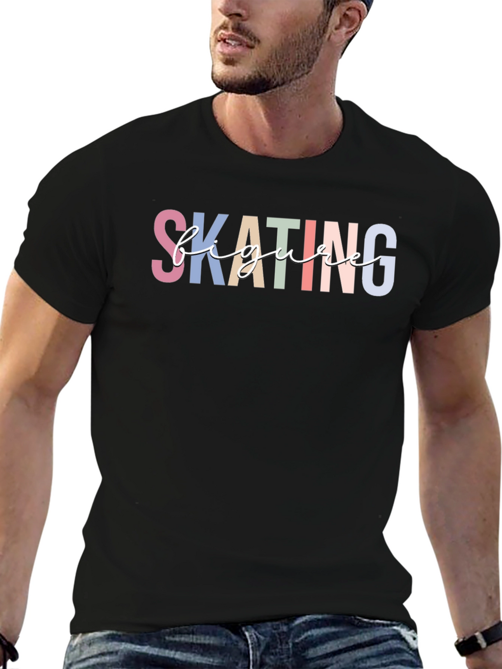 Figure Skating T-Shirt - Black Short Sleeve Tee