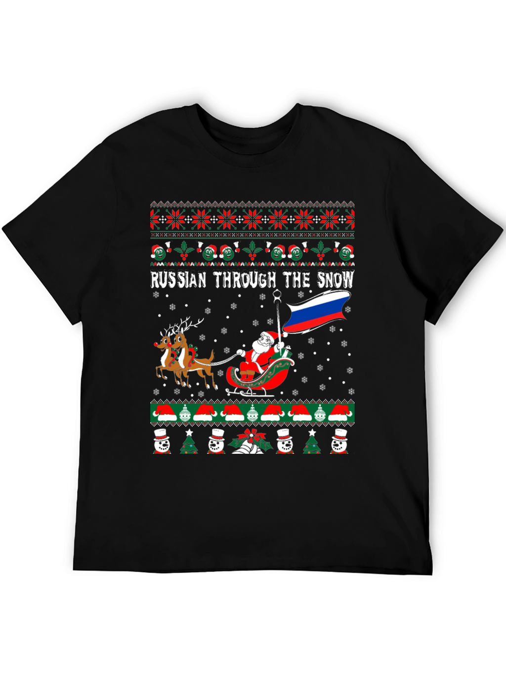 Russian Through the Snow Ugly Christmas T-Shirt