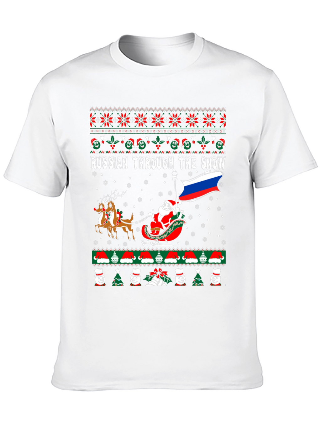 Russian Through the Snow Ugly Christmas T-Shirt