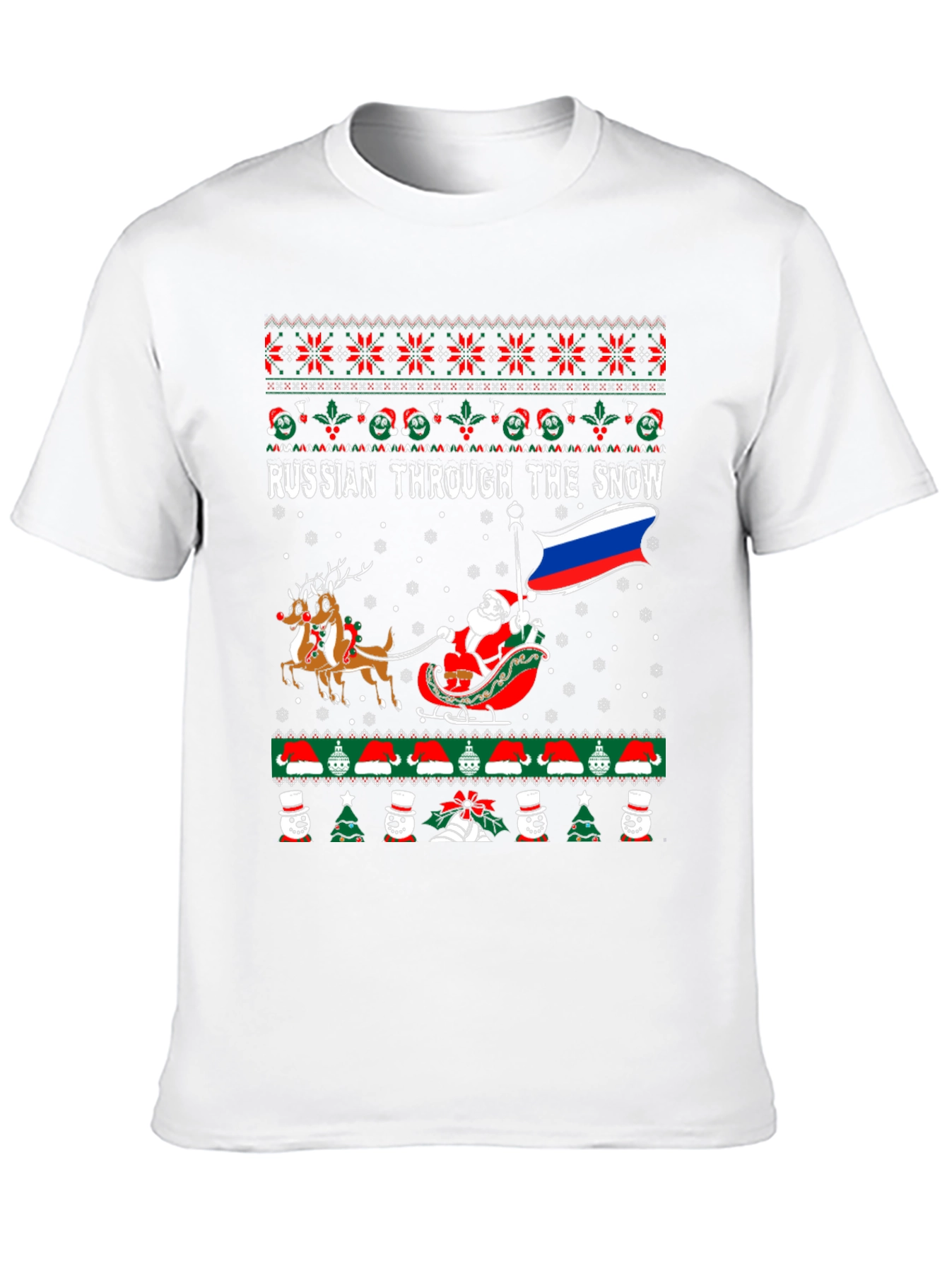 Russian Through the Snow Ugly Christmas T-Shirt