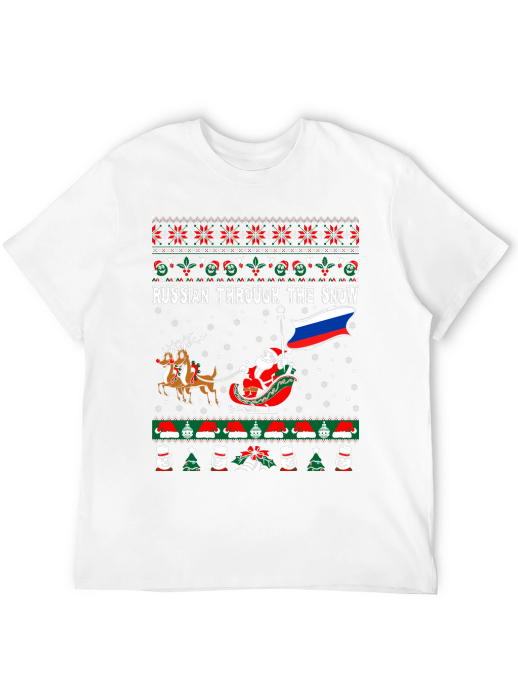 Russian Through the Snow Ugly Christmas T-Shirt