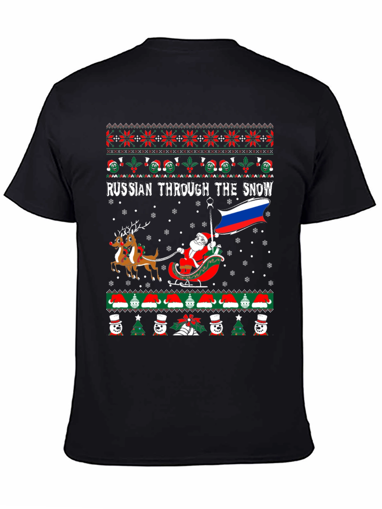 Russian Through the Snow Ugly Christmas T-Shirt