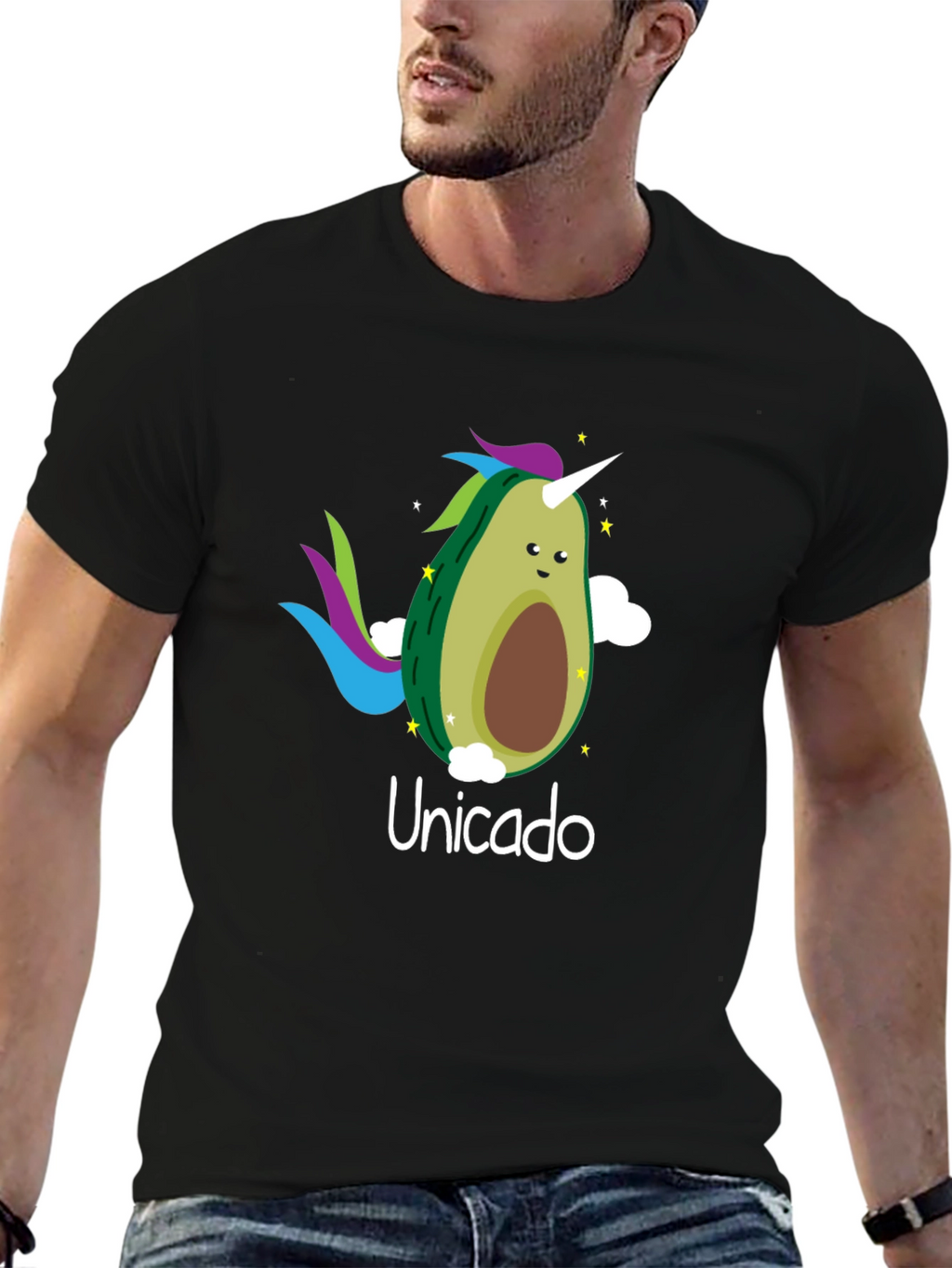 Unicado Avocado Unicorn Black T-Shirt