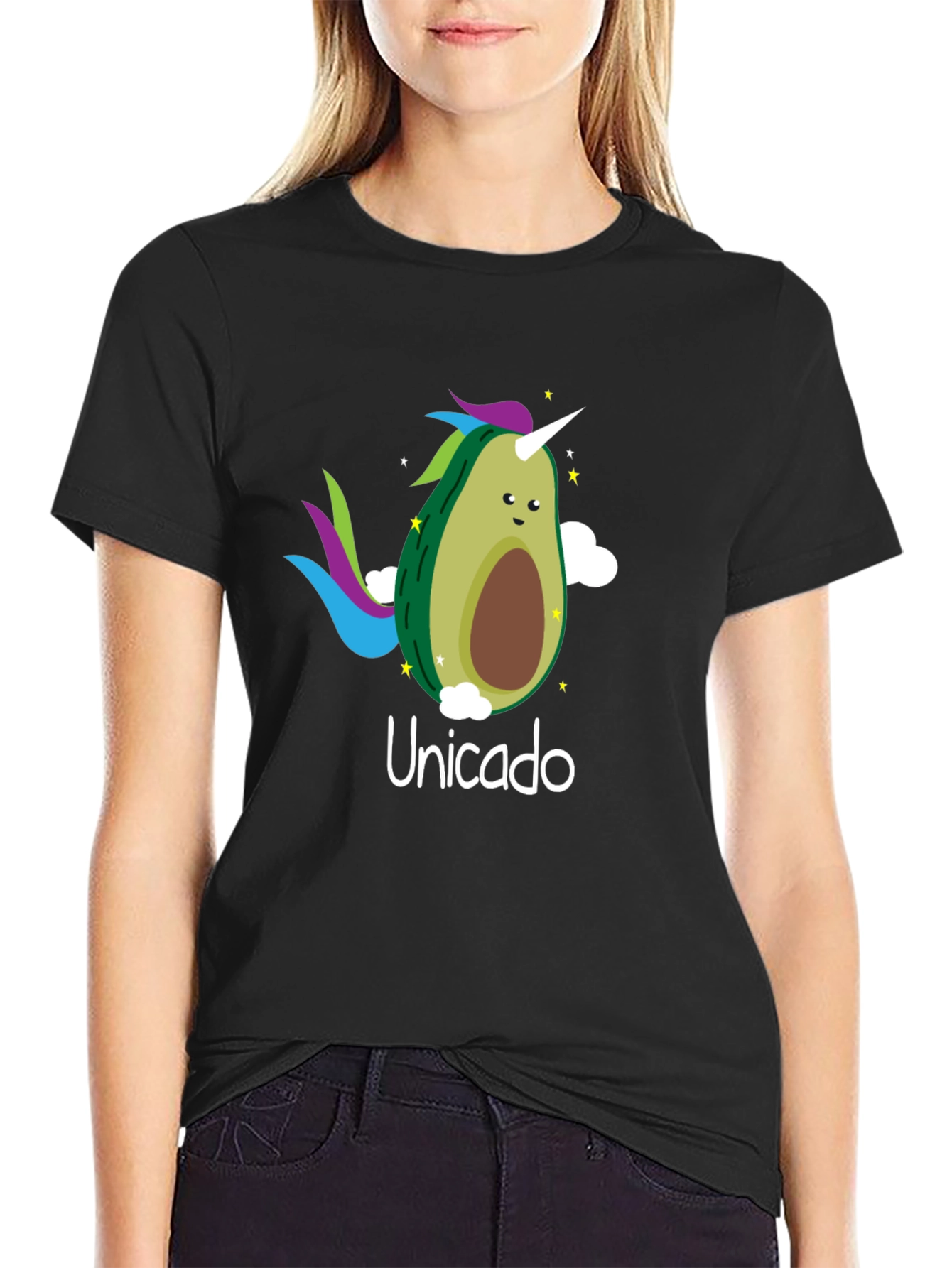 Unicado Avocado Unicorn Black T-Shirt