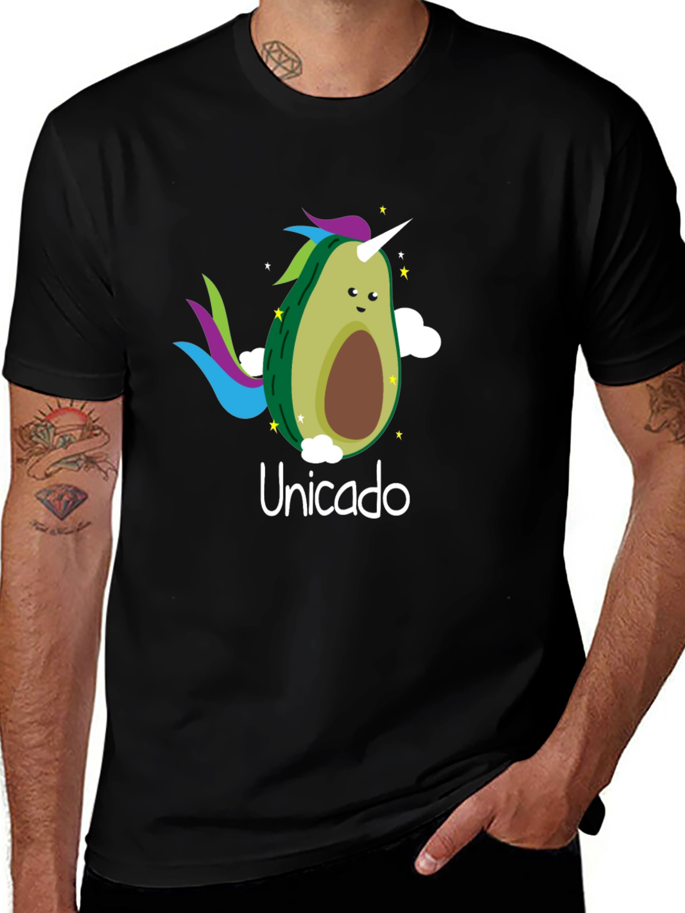 Unicado Avocado Unicorn Black T-Shirt