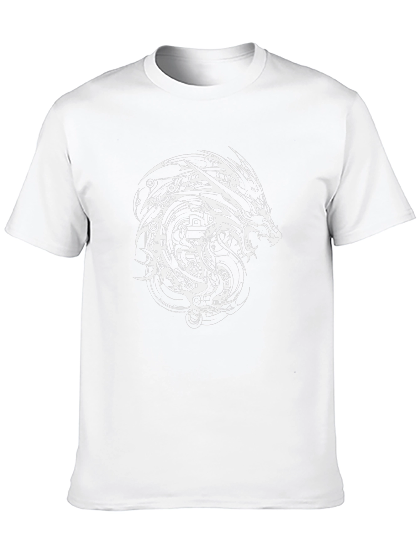 Mens Black Dragon Graphic Tee - Steampunk Style