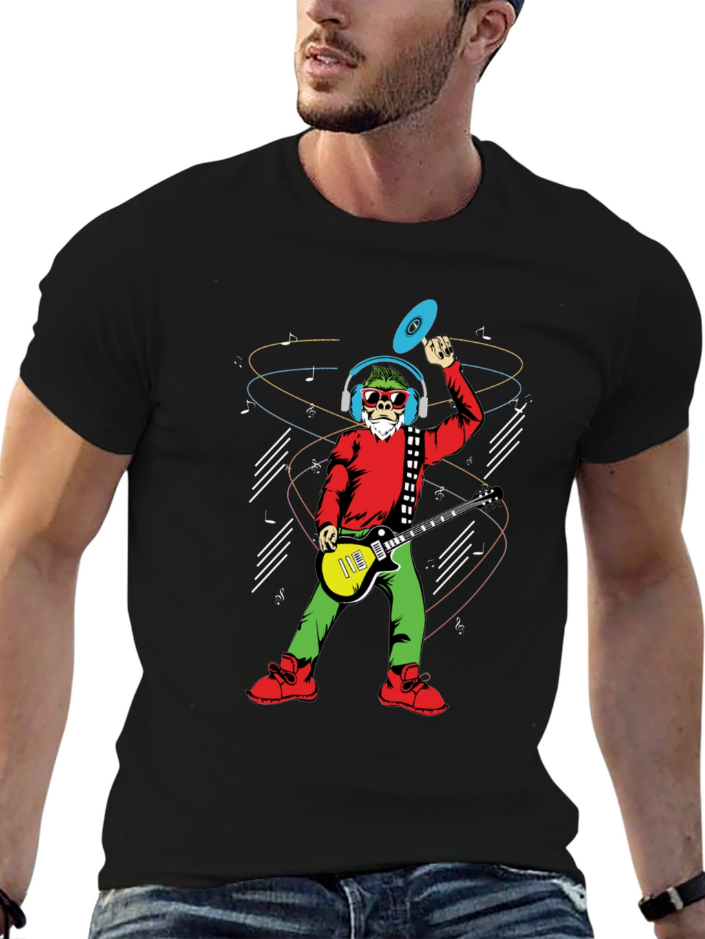 Groovy Santa T-Shirt - Musical Holiday Cheer