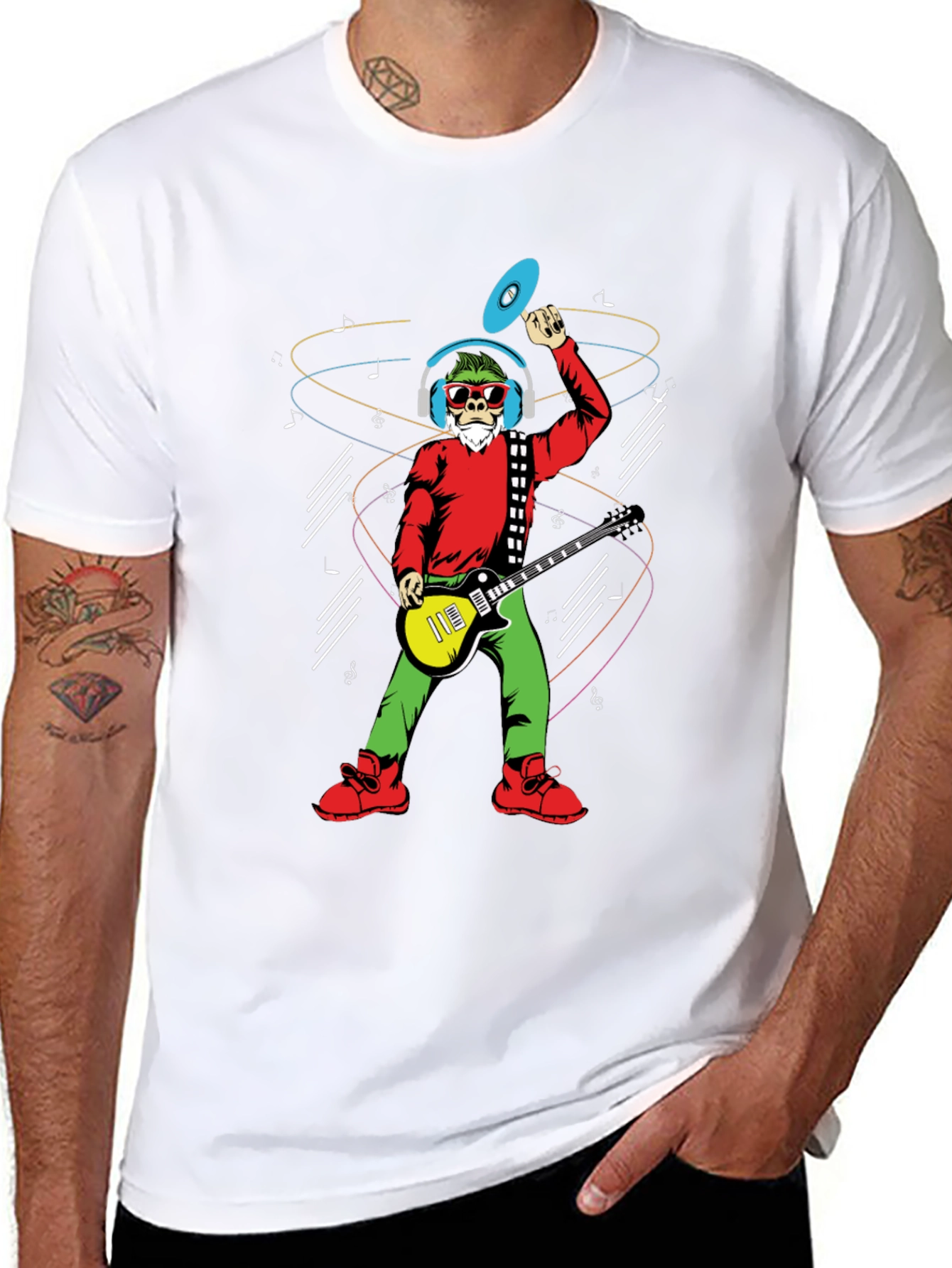 Groovy Santa T-Shirt - Musical Holiday Cheer