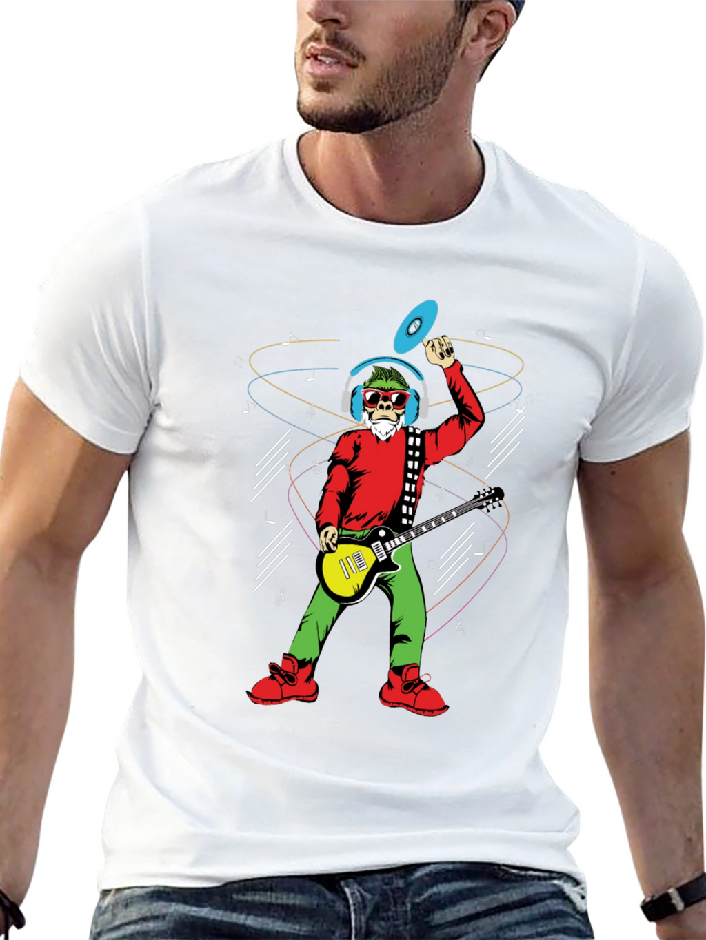 Groovy Santa T-Shirt - Musical Holiday Cheer