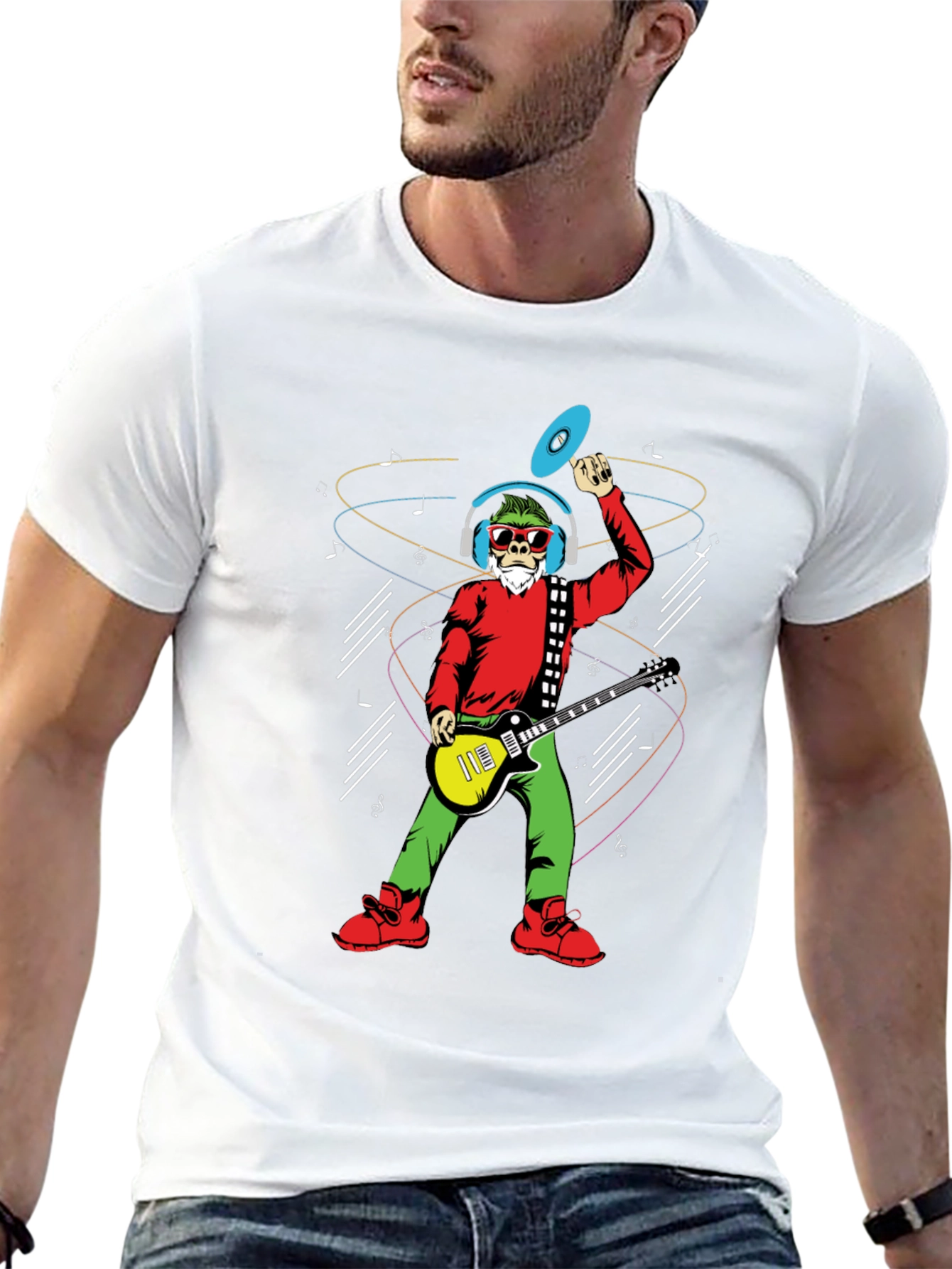 Groovy Santa T-Shirt - Musical Holiday Cheer